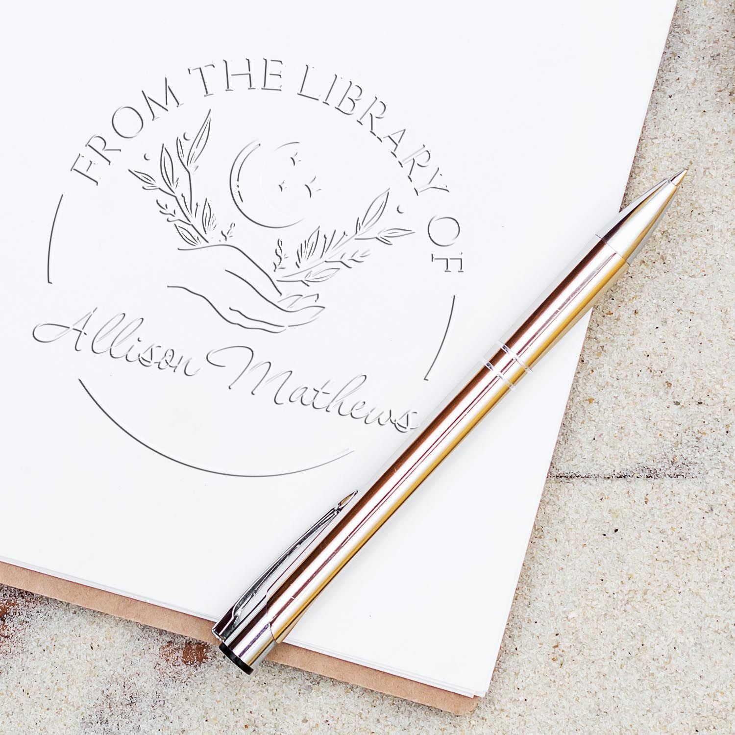 Soft Luminous Luna Personalized Book Property Embosser