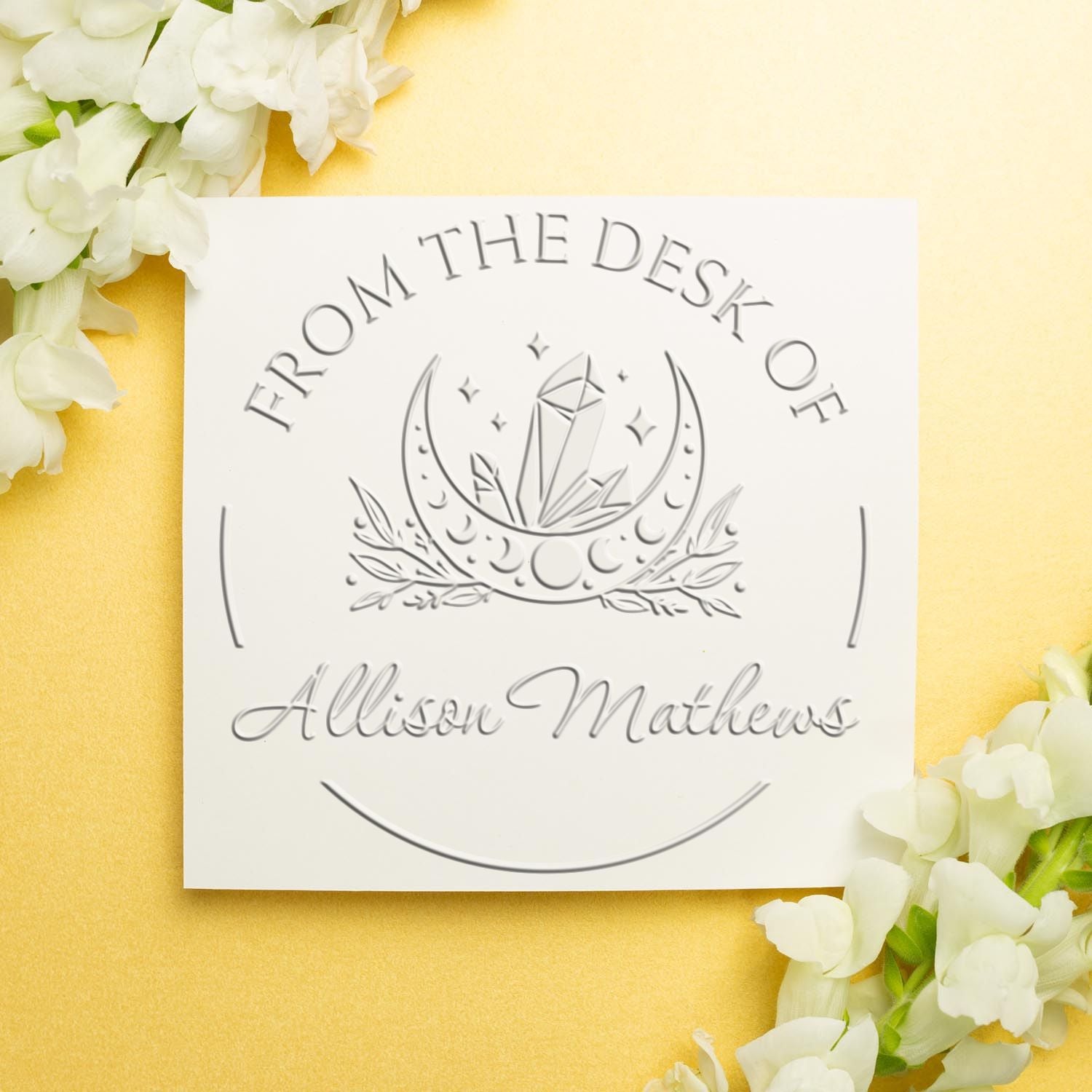 Desk Otherworldly Sky Personalized Book Embossing Stamp - Engineer Seal Stamps