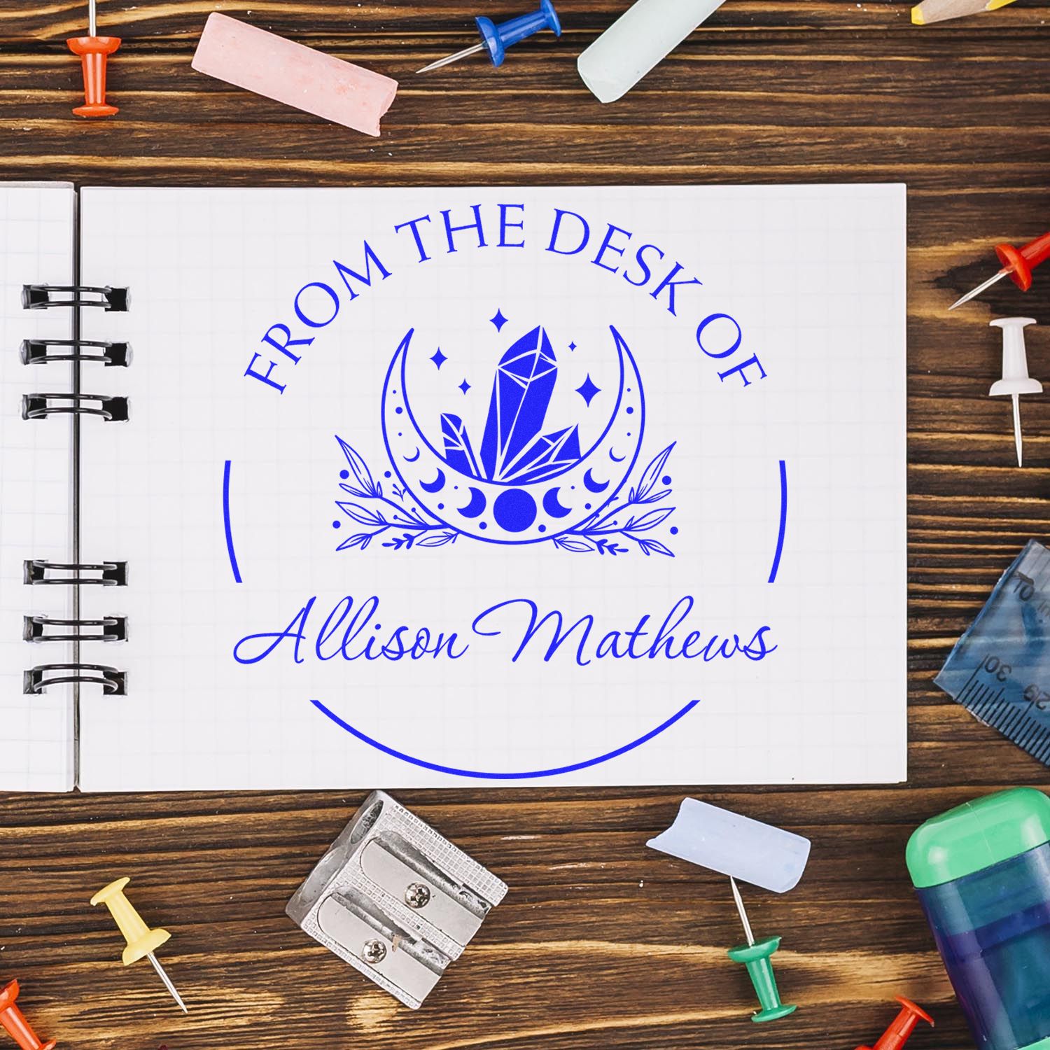 Self-Inking Otherworldly Sky Custom Made This Book Belongs To Stamp - Engineer Seal Stamps