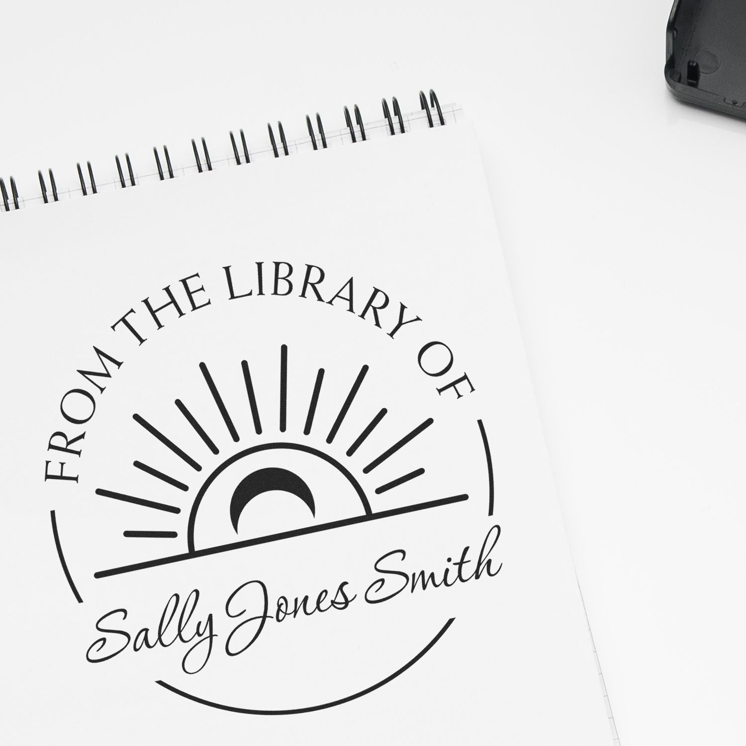 PSI Pre-Inked Sublime Sun & Moon Customized Book Library Stamp - Engineer Seal Stamps