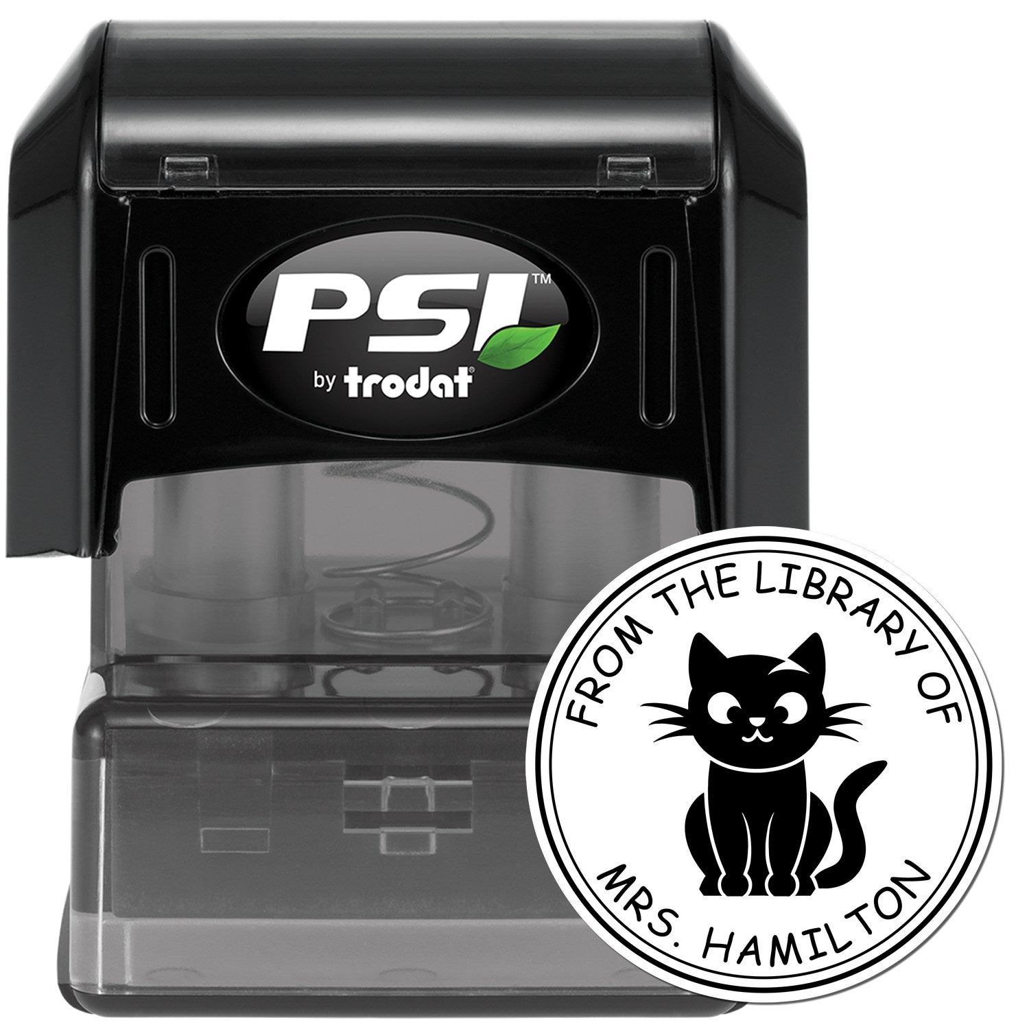 PSI Pre-Inked Curious Kitty Personalized Return It Stamp - Engineer Seal Stamps