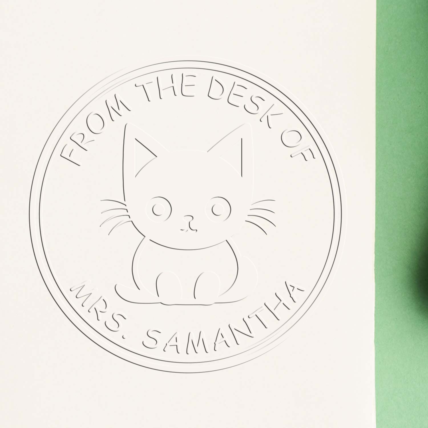 Hybrid Furry Feline Custom Book Ownership Label Embossing Stamp - Engineer Seal Stamps