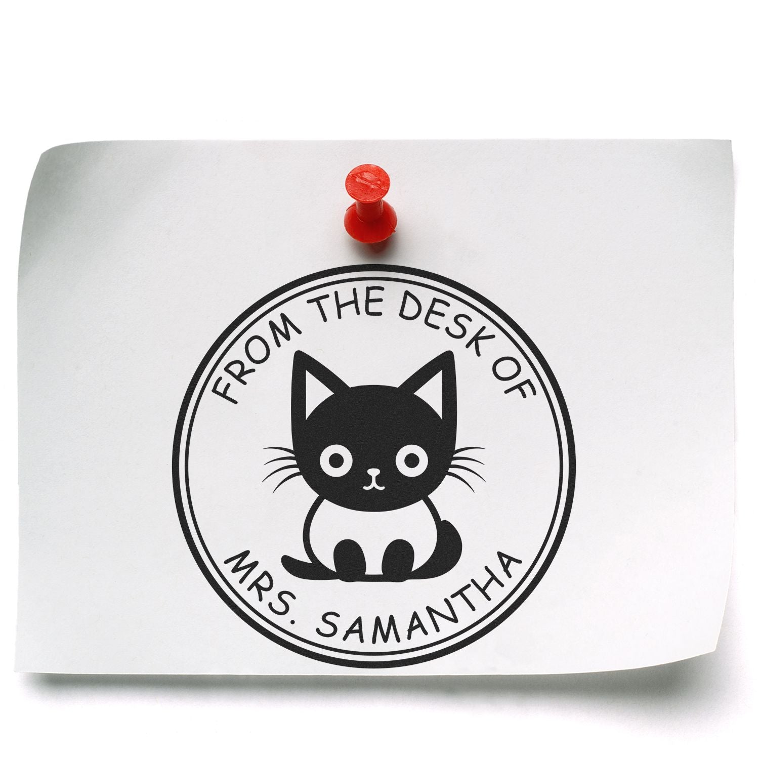 Wood Handle Furry Feline Custom Book Lover Stamp - Engineer Seal Stamps