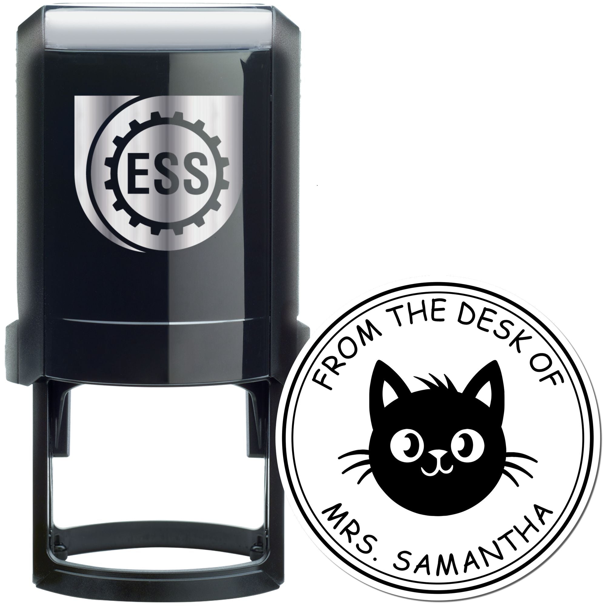 Self-Inking Affectionate Cat Custom Made My Library Stamp - Engineer Seal Stamps