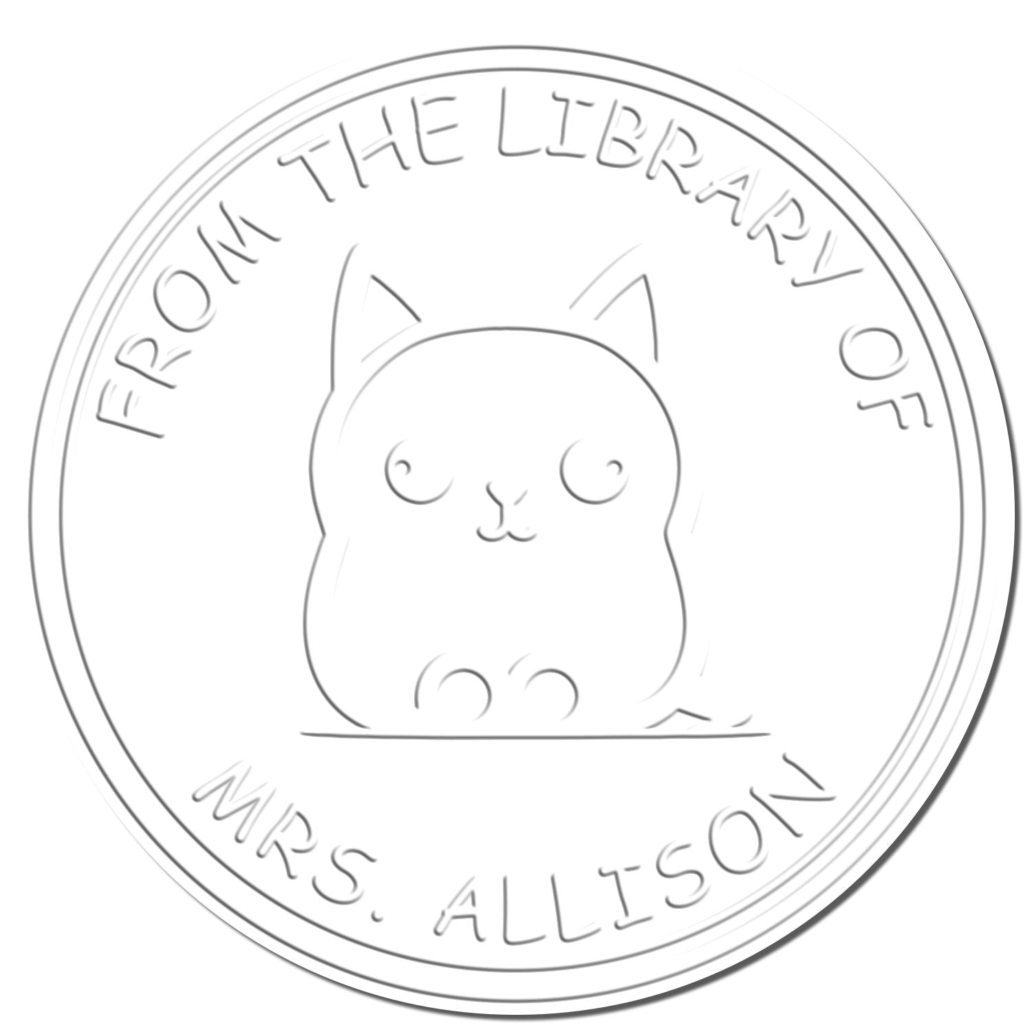 Soft Silky Feline Custom Book Embossed Stamp