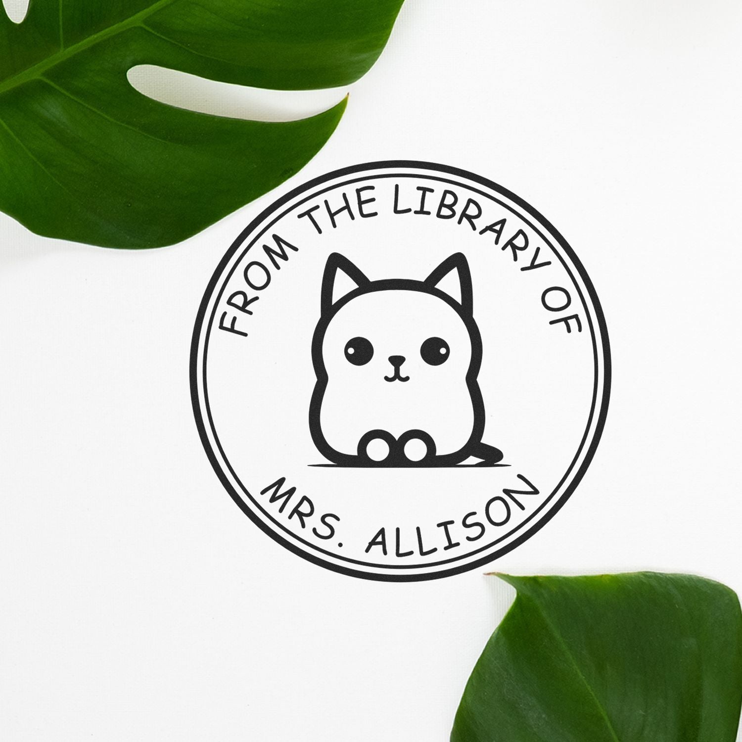 PSI Pre-Inked Silky Feline Customized Book Ownership Label Stamp - Engineer Seal Stamps