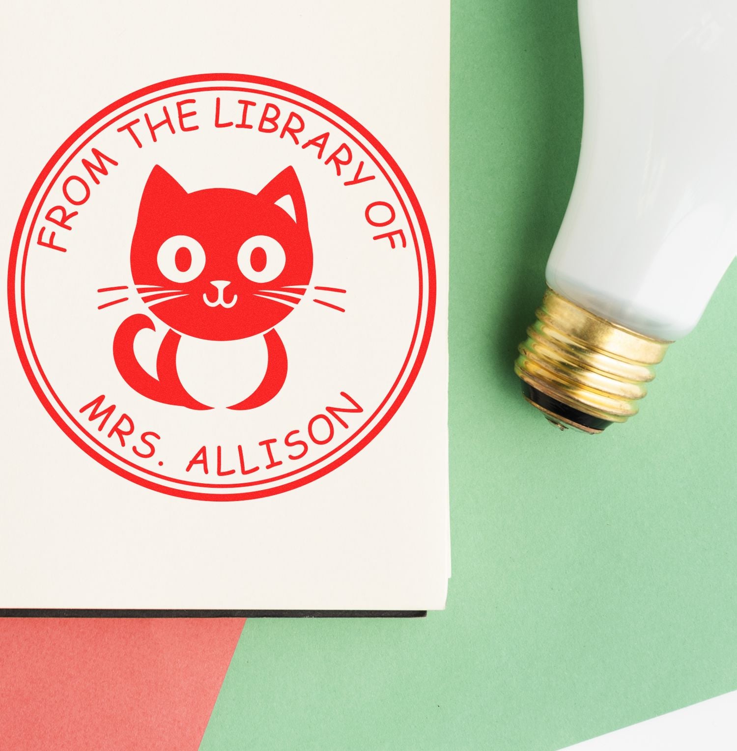 Self-Inking Gentle Kitten Custom Made Read It Love It Stamp - Engineer Seal Stamps