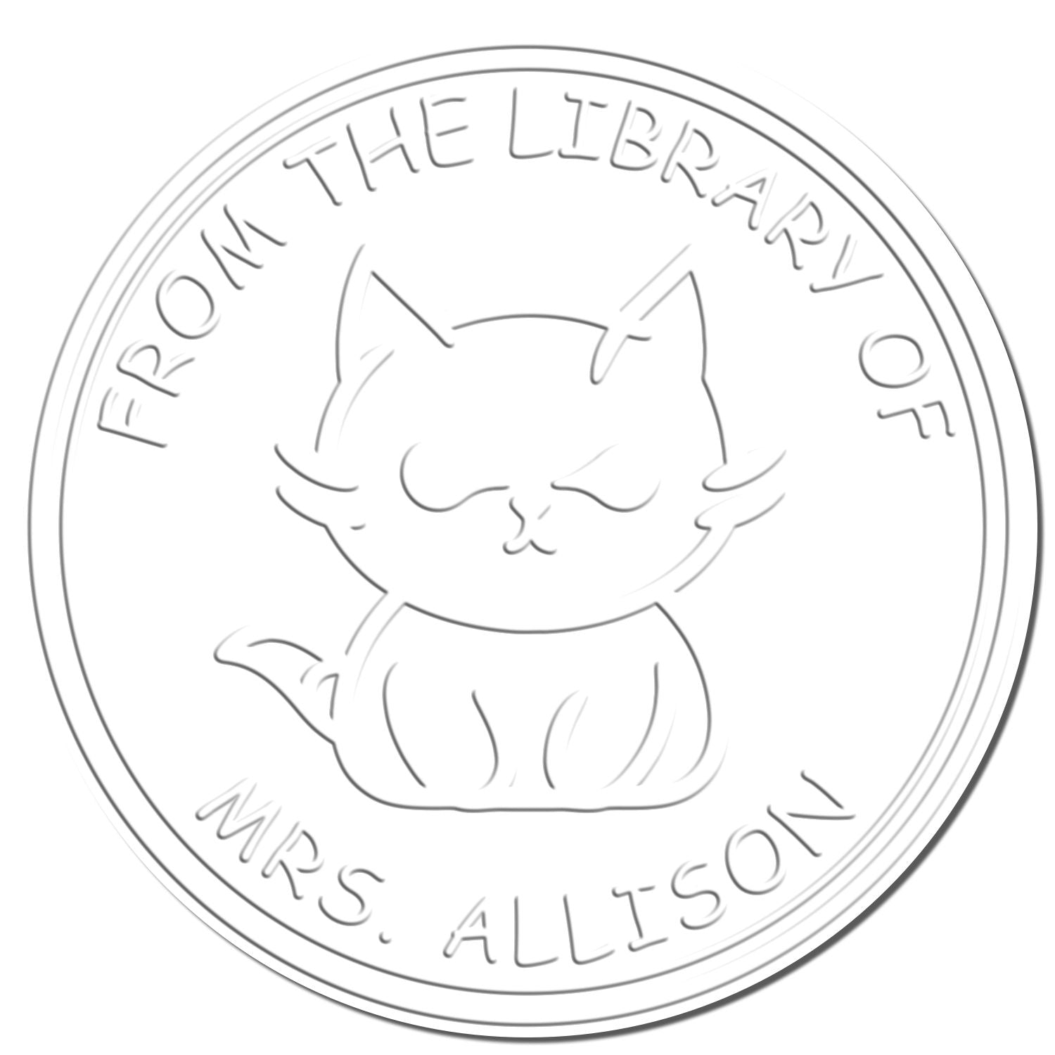 Soft Moody Kitten Custom Book Embossing Seal