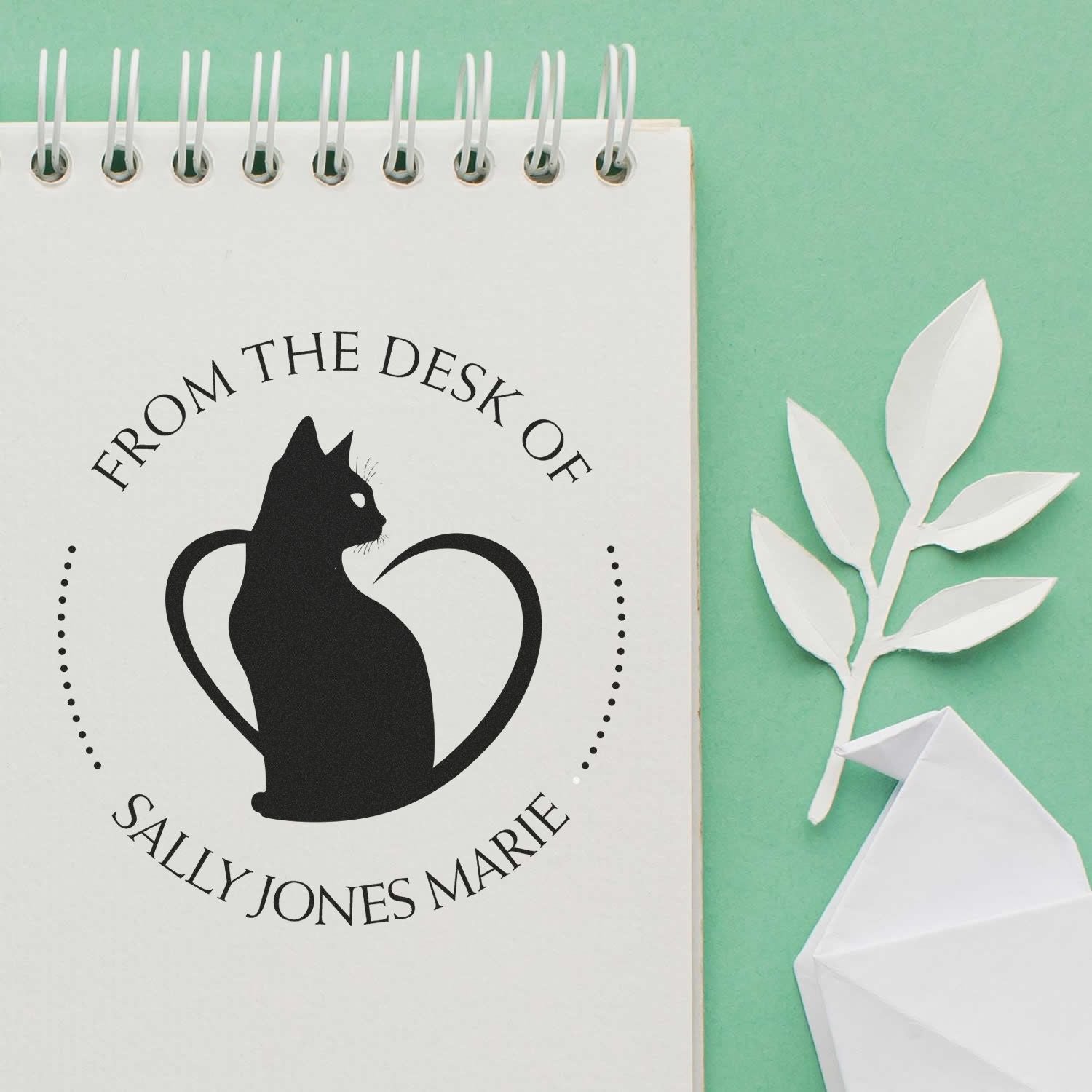 Wood Handle Furry Cat Custom Library Collection Stamp - Engineer Seal Stamps