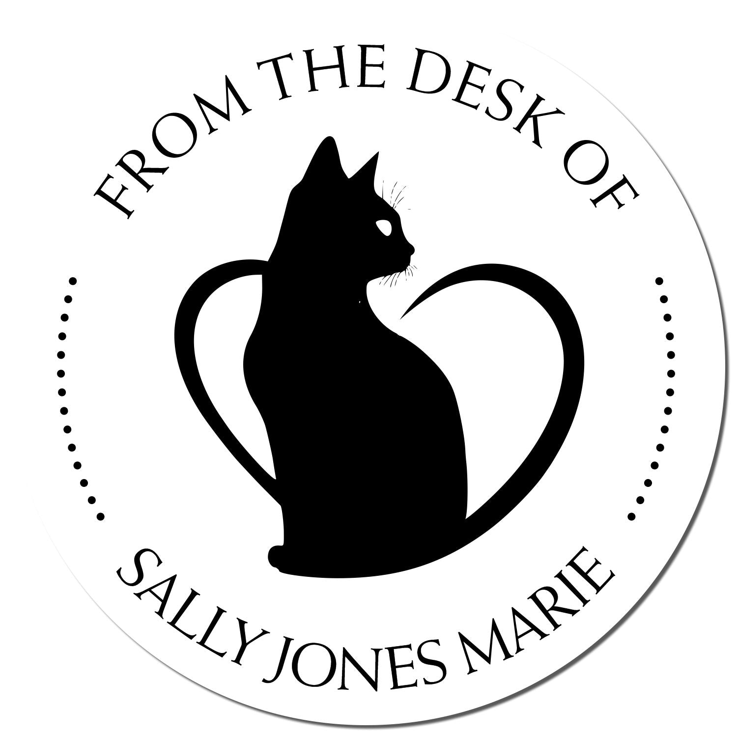 Wood Handle Furry Cat Custom Library Collection Stamp - Engineer Seal Stamps