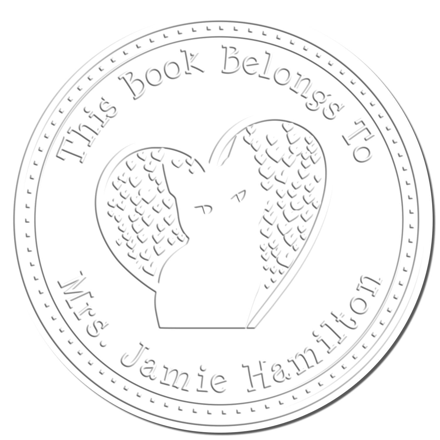 Hybrid Regal Cat Custom Bookplate Embossing Stamp - Engineer Seal Stamps