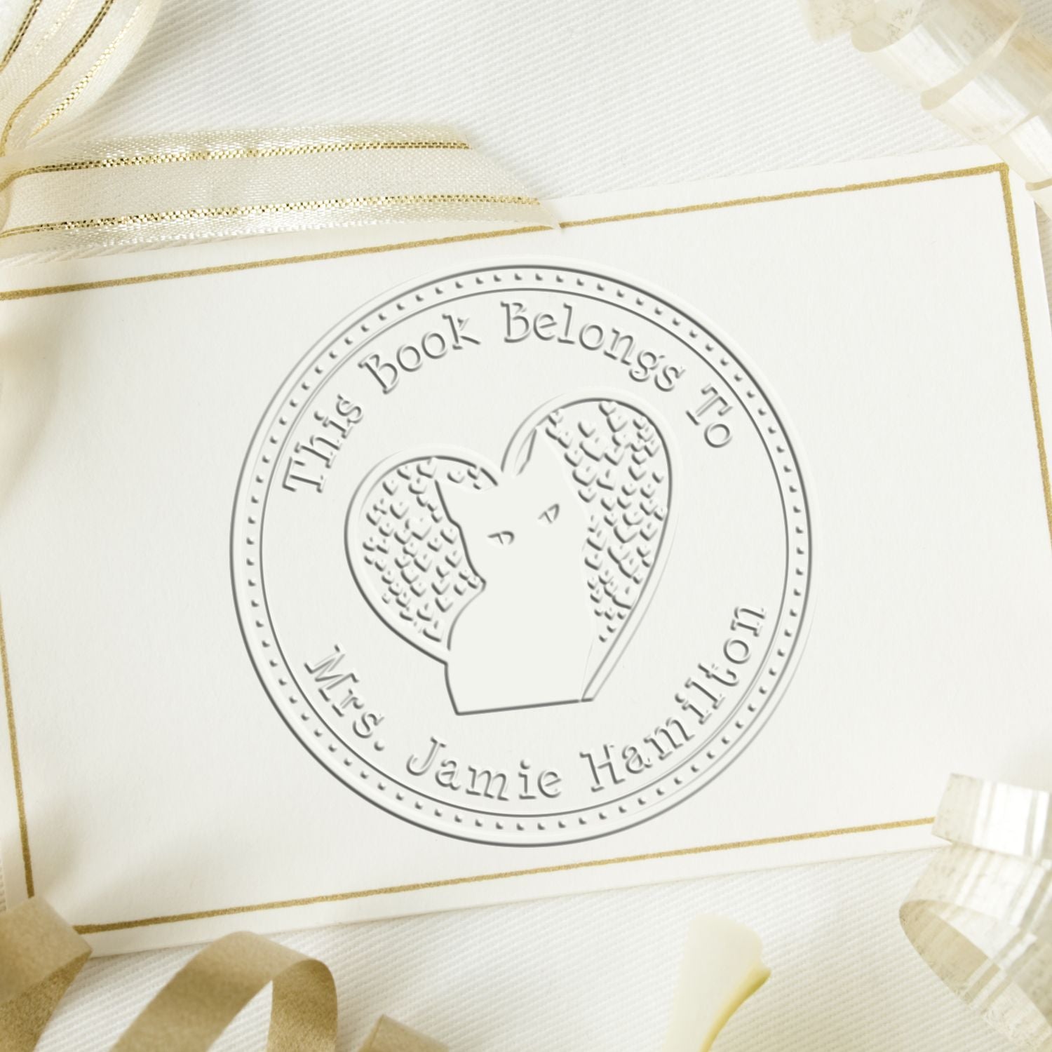 Soft Regal Cat Custom Book Seal Press