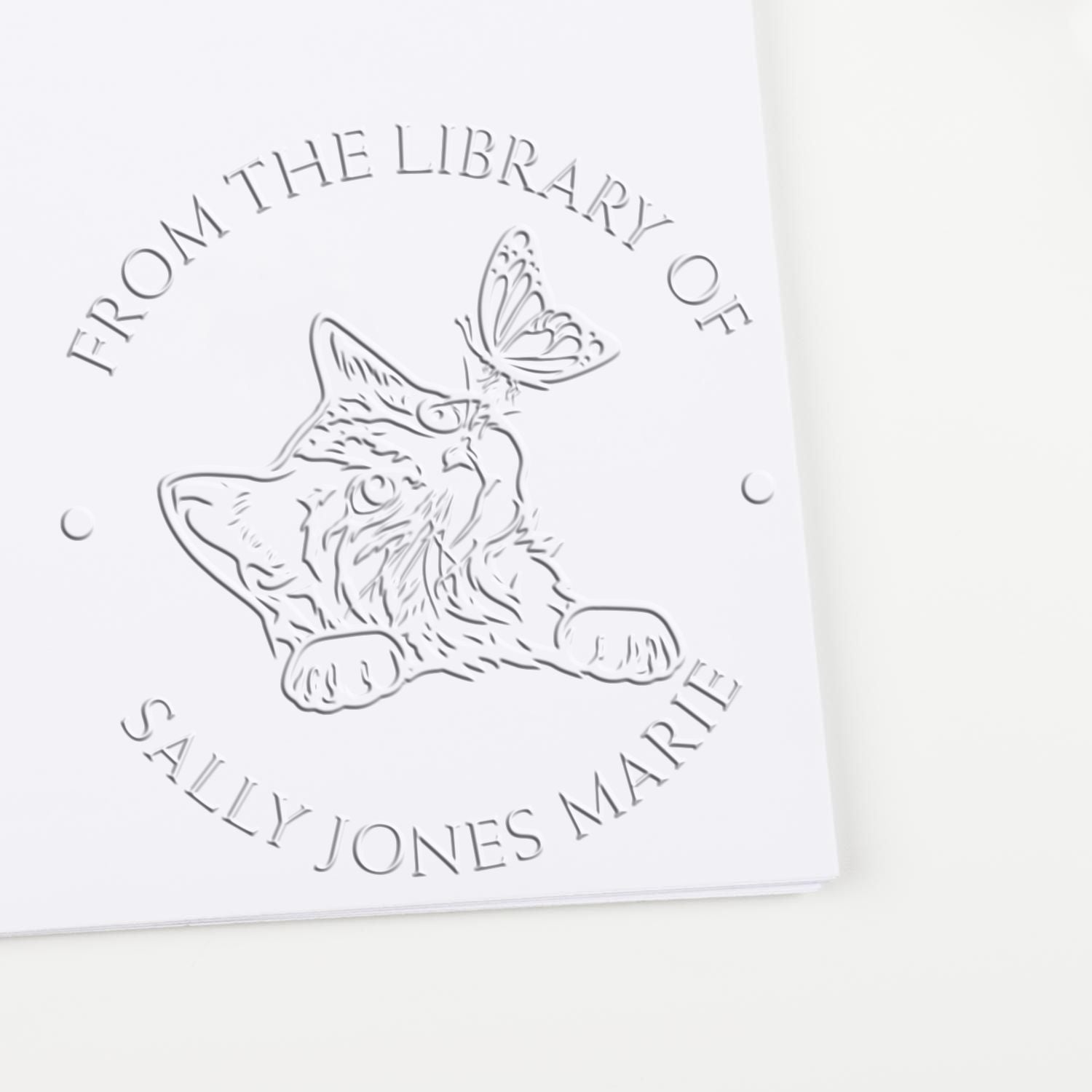 Desk Enchanting Kitten Custom My Library Embossing Seal - Engineer Seal Stamps
