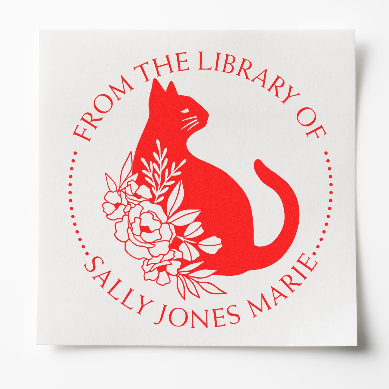PSI Pre-Inked Quick-witted Cat Customized Library Collection Stamp - Engineer Seal Stamps