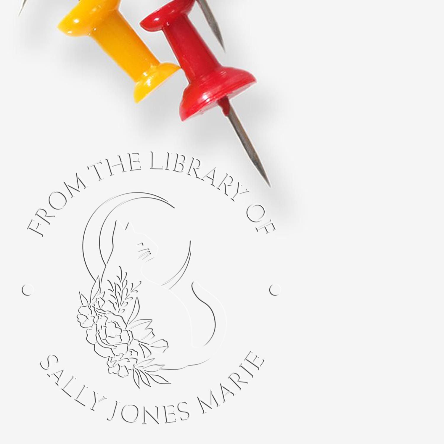 Hybrid Mischievous Feline Custom Bookworm Embosser - Engineer Seal Stamps