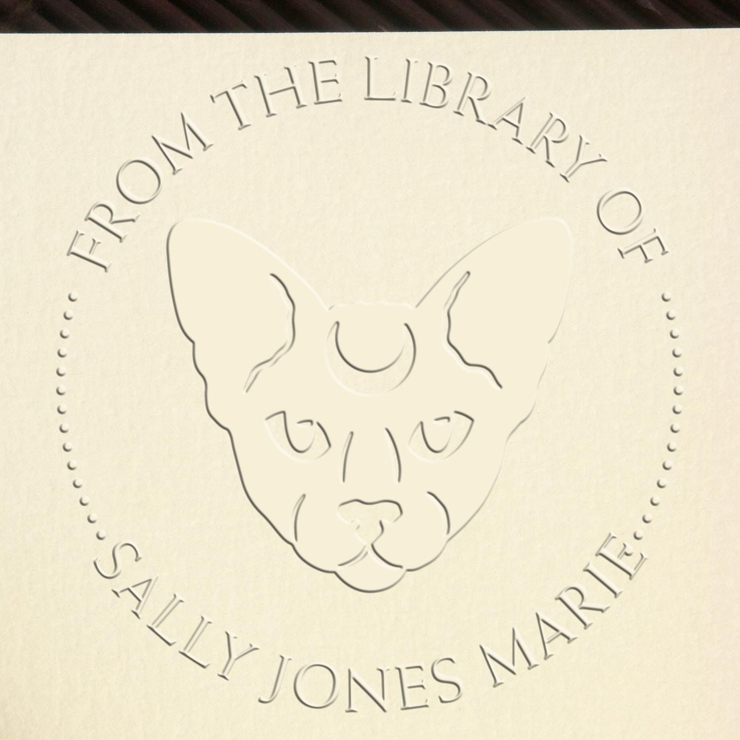 Desk Beautiful Cat Custom Name Embossed Stamp - Engineer Seal Stamps