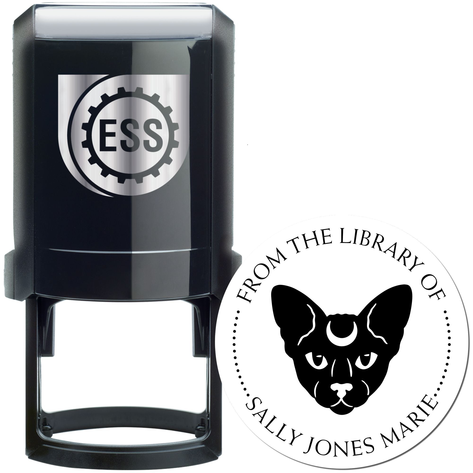 Self-Inking Beautiful Cat Personalized Book Library Stamp - Engineer Seal Stamps