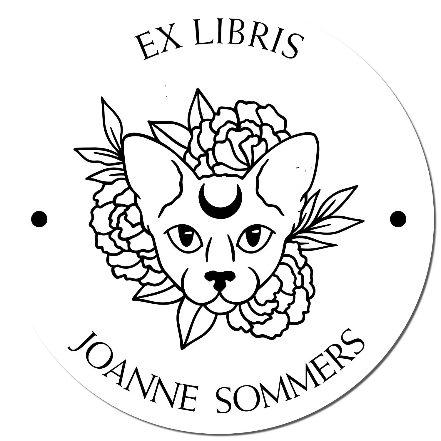 Wood Handle Loyal Feline Custom Ownership Stamp - Engineer Seal Stamps