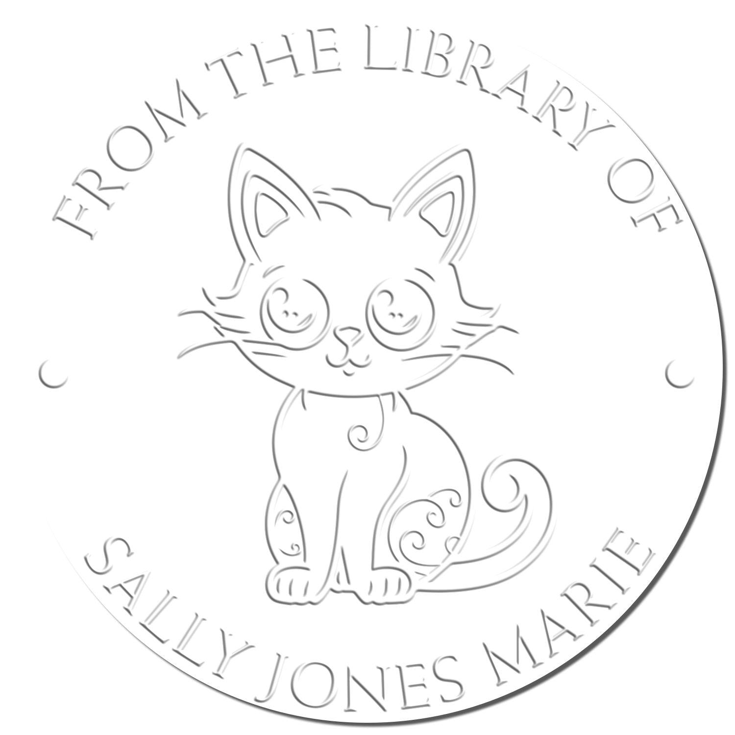 Soft Talkative Kitty Custom Book Library Embossing Seal