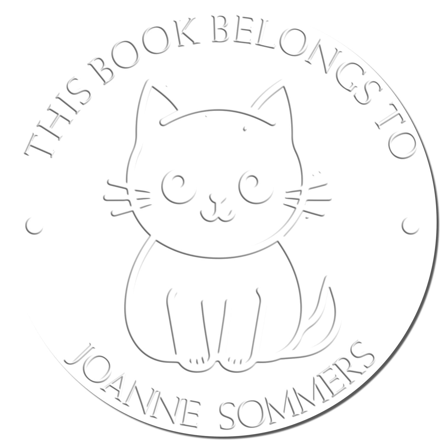 Soft Soft Kitty Custom Book Library Embossing Stamp