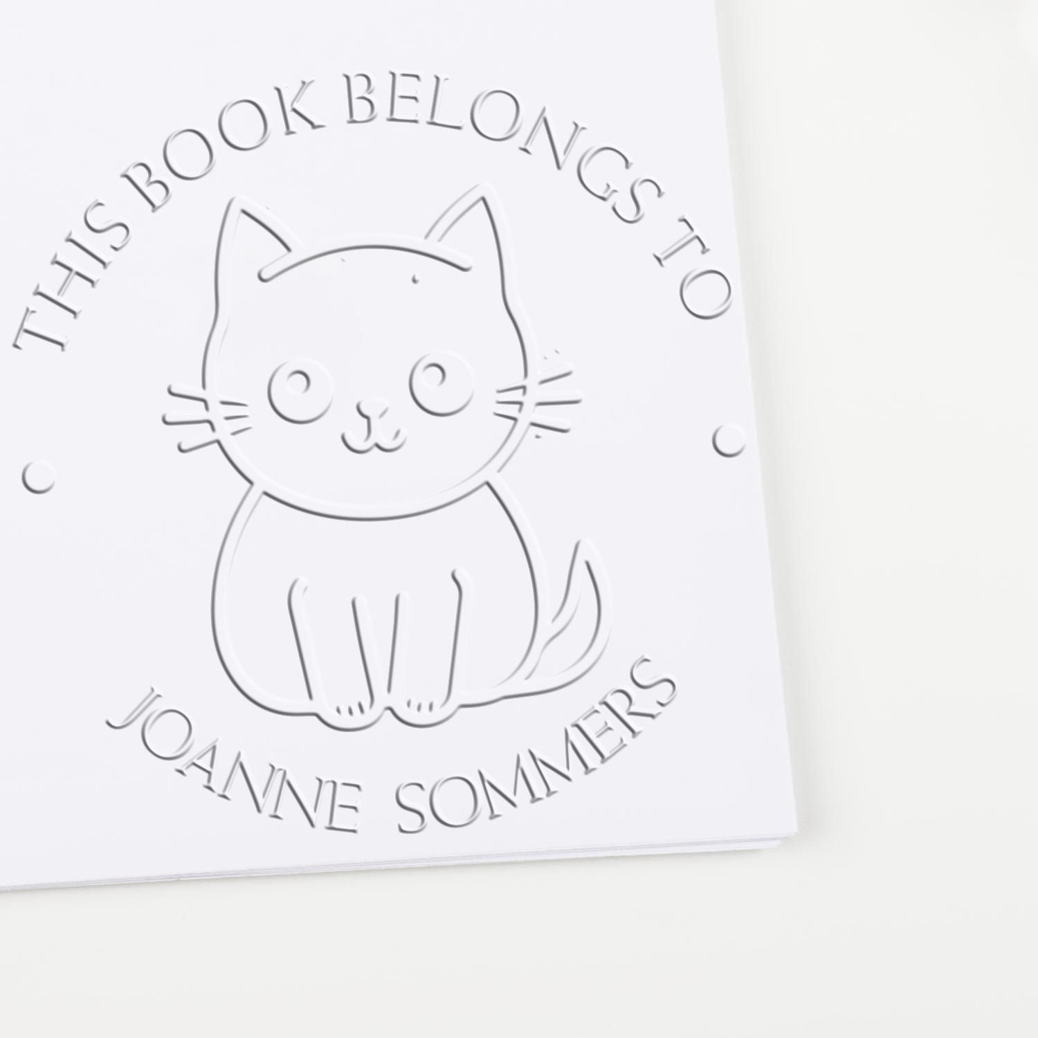Soft Soft Kitty Custom Book Library Embossing Stamp