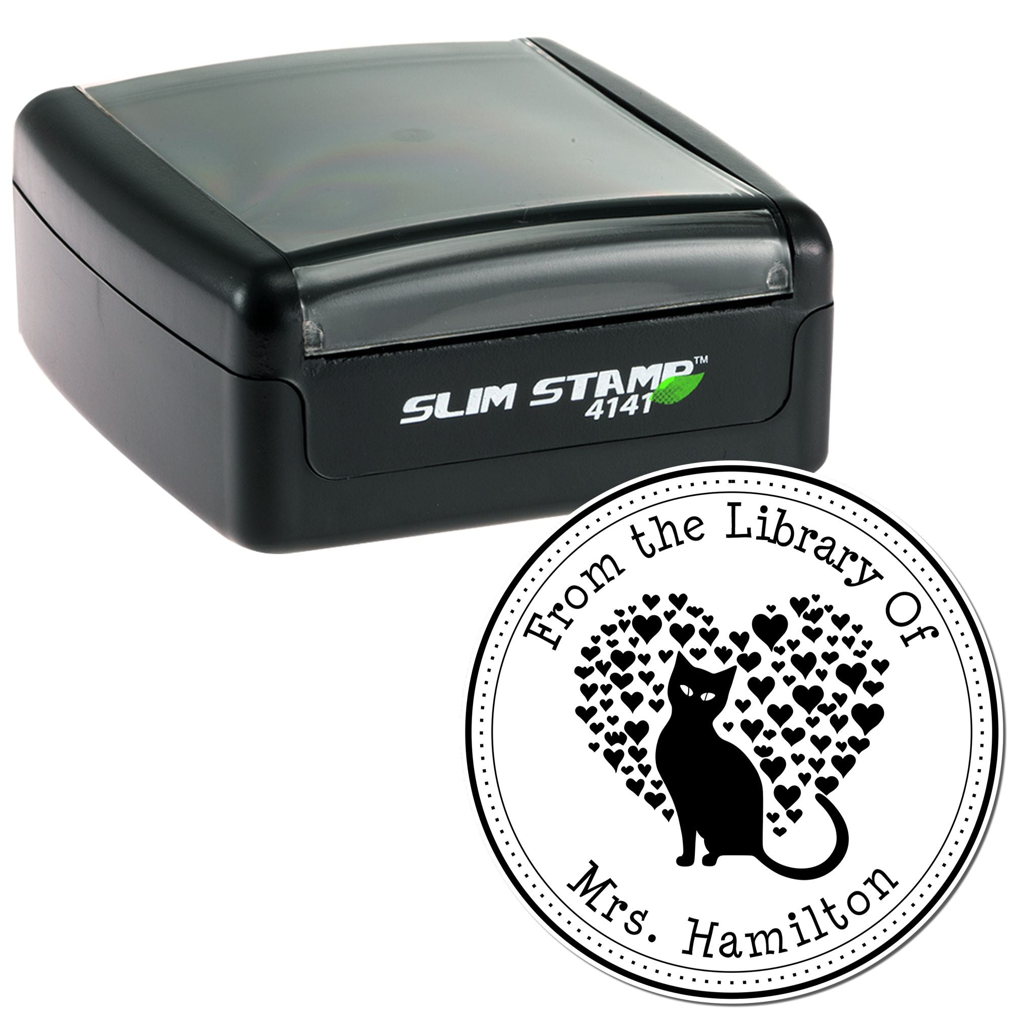 Pre-Inked Lithe Kitten Book Ownership Stamp - Engineer Seal Stamps