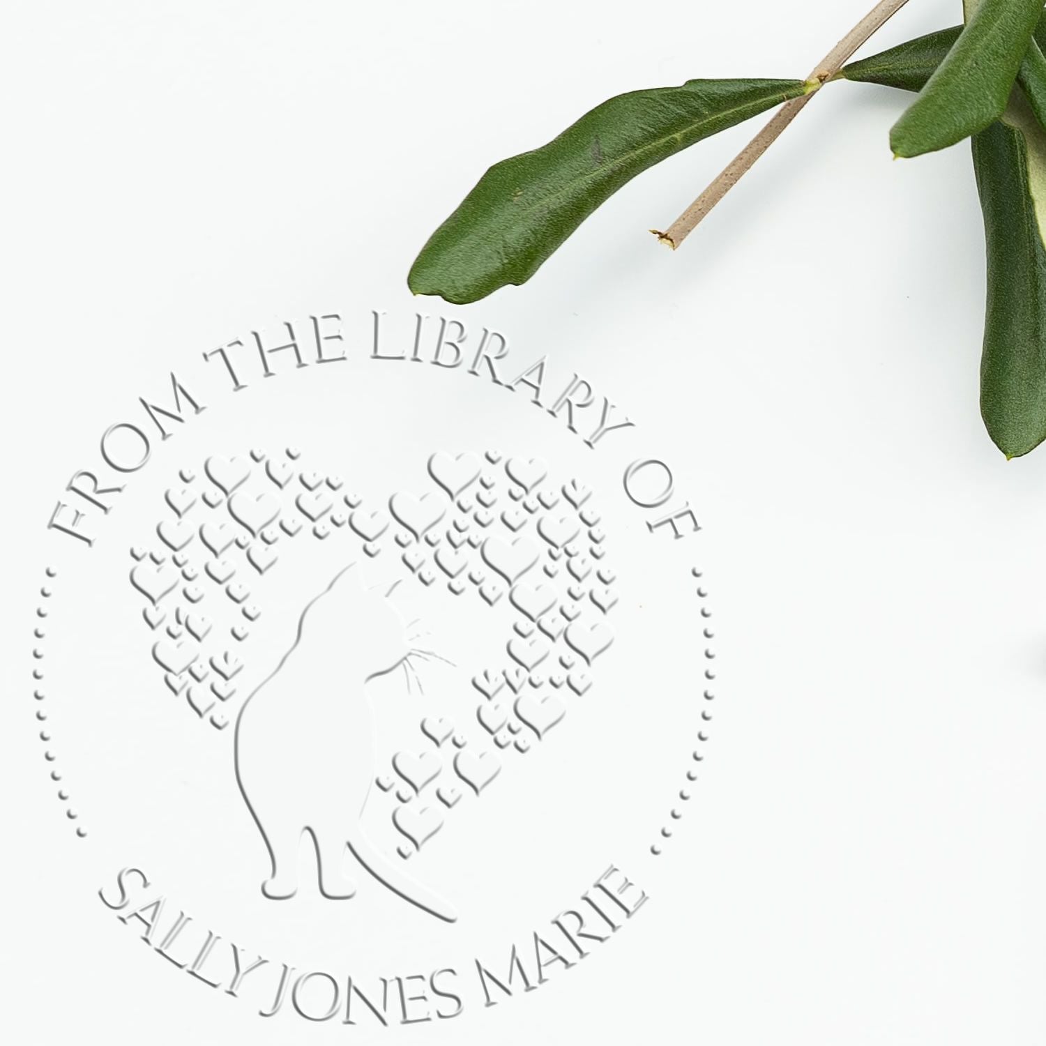 Soft Lovely Cat Custom Book Lover Embosser