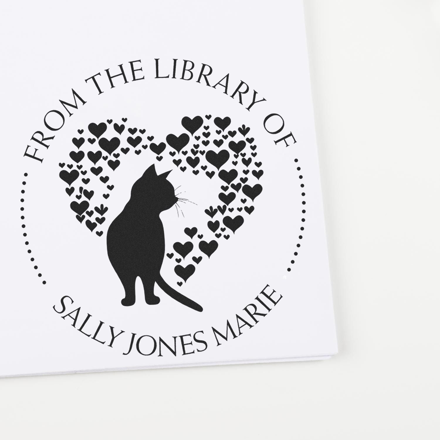 Self-Inking Lovely Cat Personalized Home Library Stamp - Engineer Seal Stamps