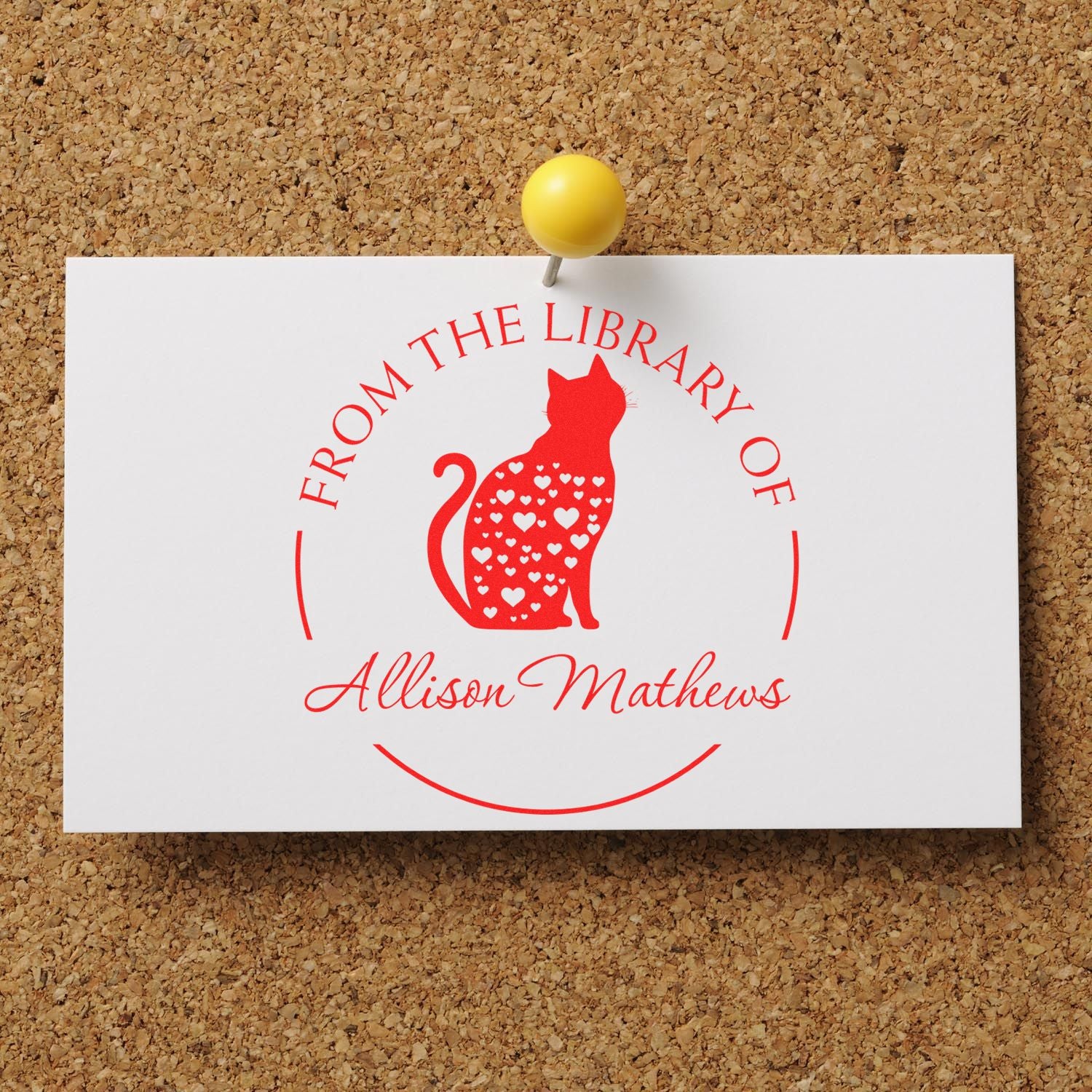 Self-Inking Sensible Cat Personalized Instructor's Personal Stamp - Engineer Seal Stamps