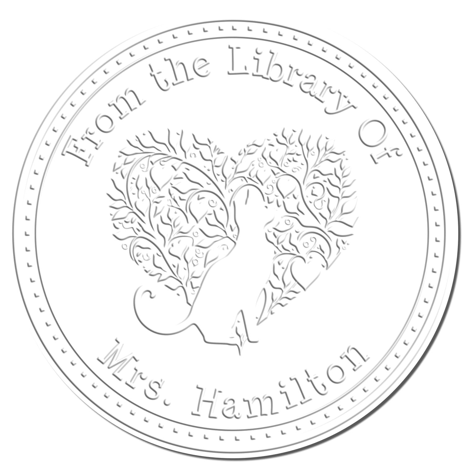 Soft Comforting Kitty Custom Book Lover Embossing Stamp