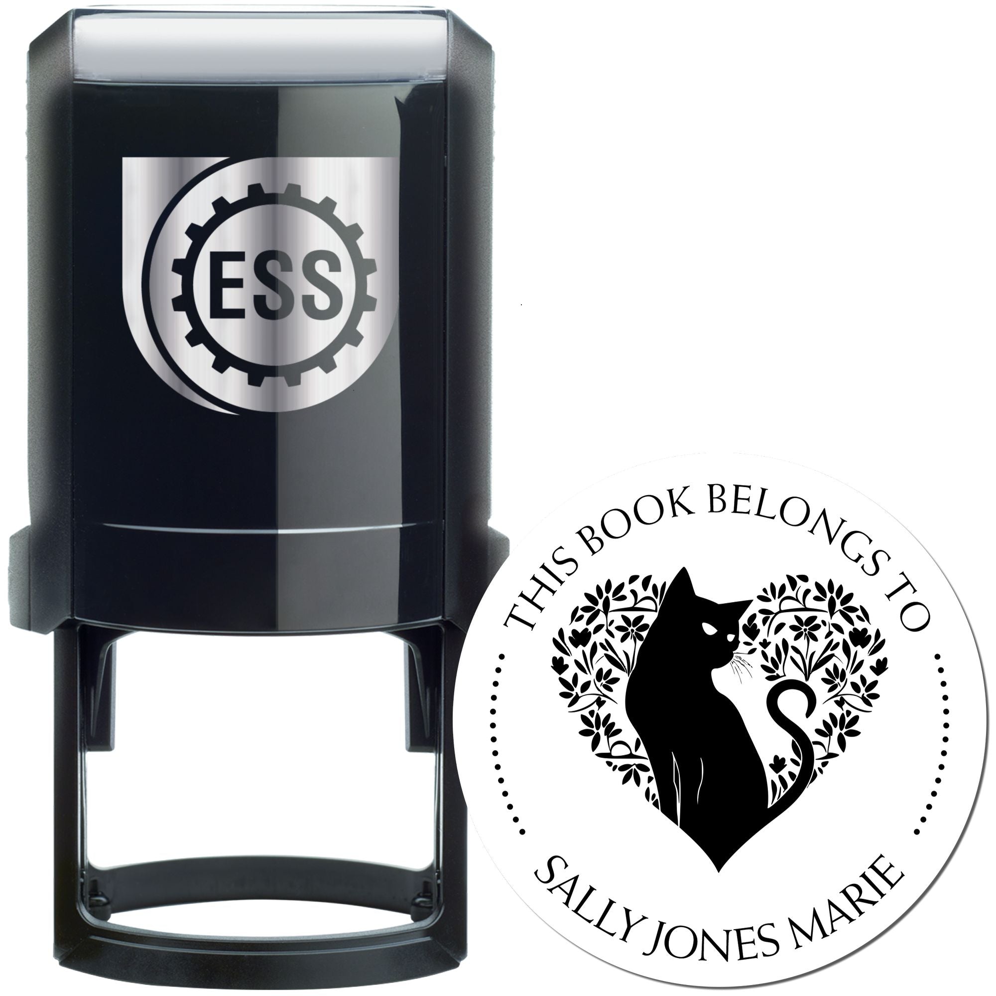Self-Inking Sleek Kitty Personalized Library Collection Stamp - Engineer Seal Stamps