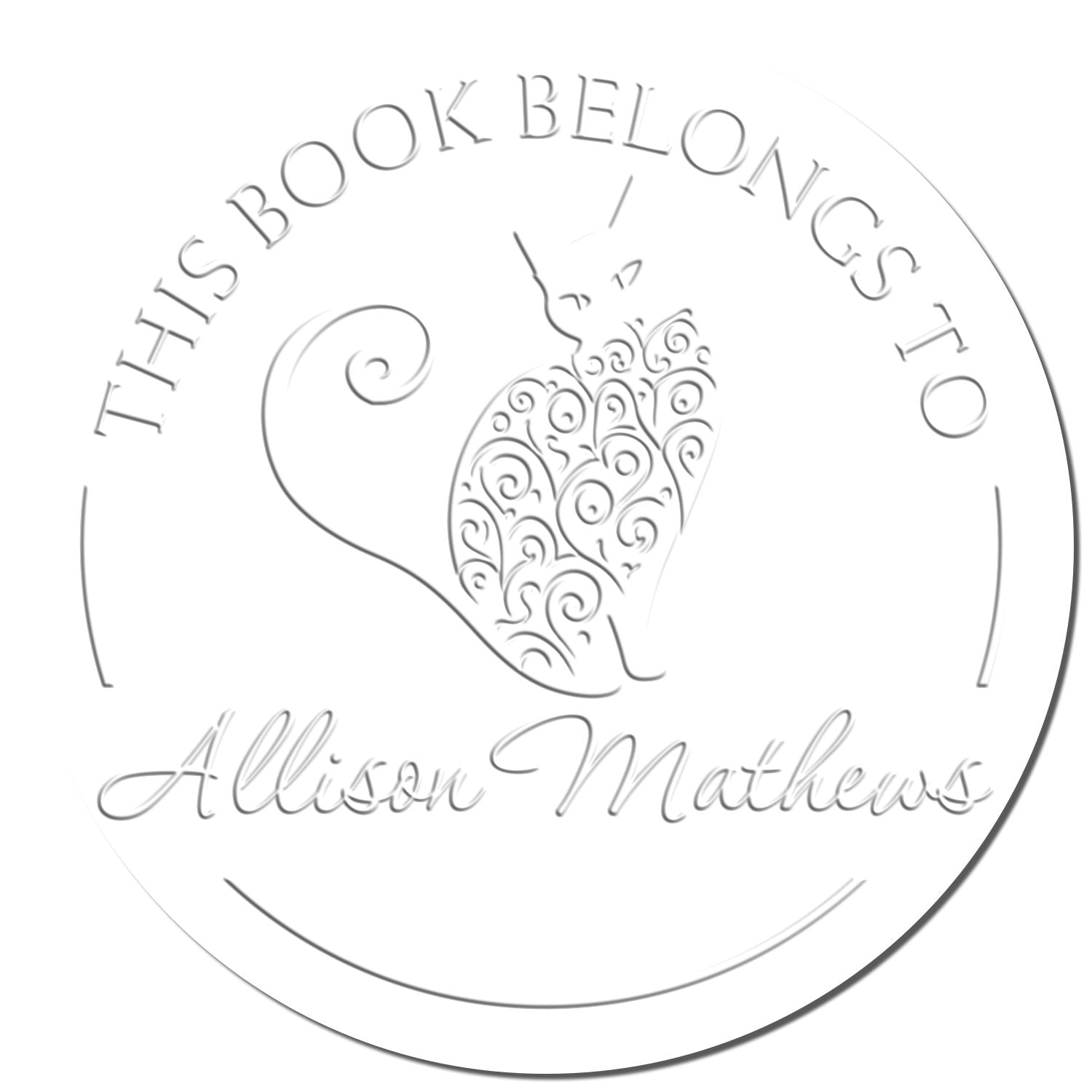 Soft Spry Kitten Custom Book Name Embossed Stamp
