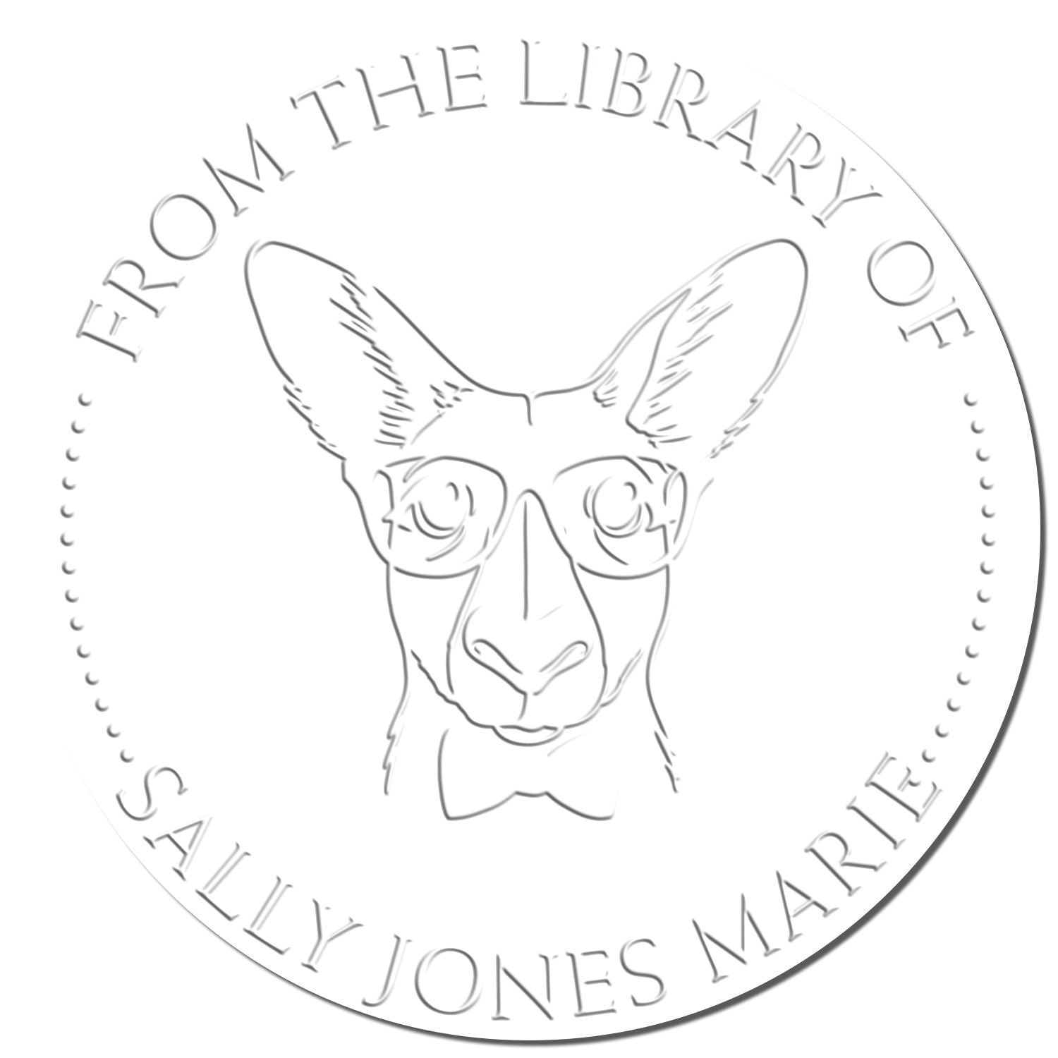 Soft Kind Kangaroo Customized Ex Libris Library Embosser - Engineer Seal Stamps