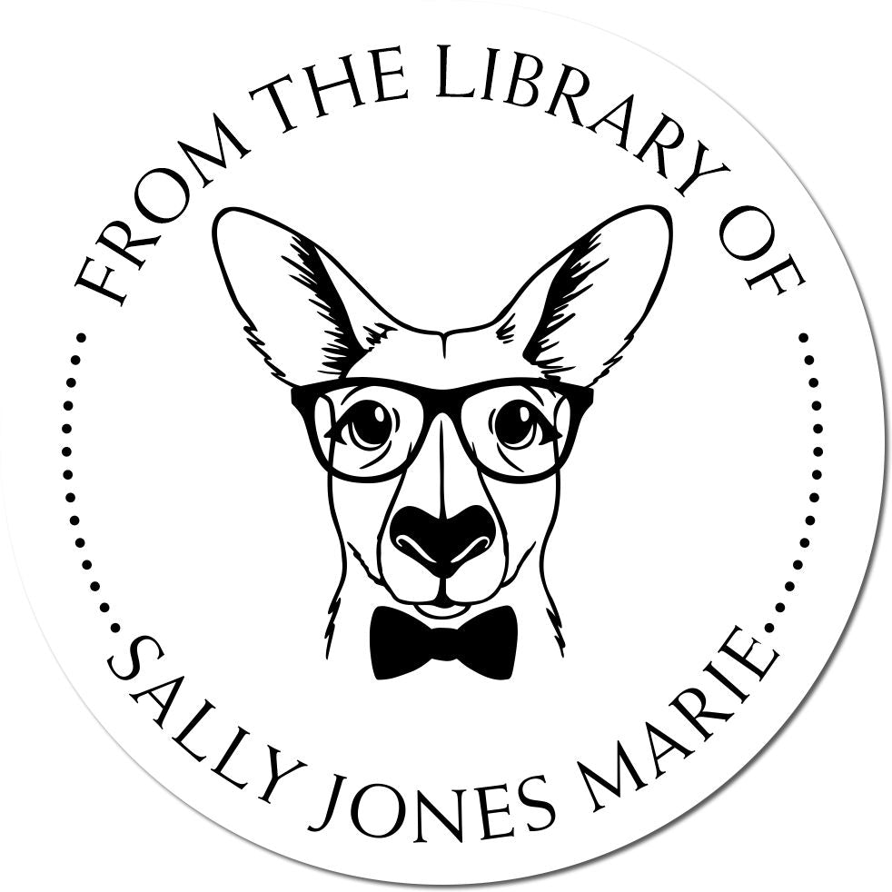 Wood Handle Kind Kangaroo Customizable Book Insignia Stamp