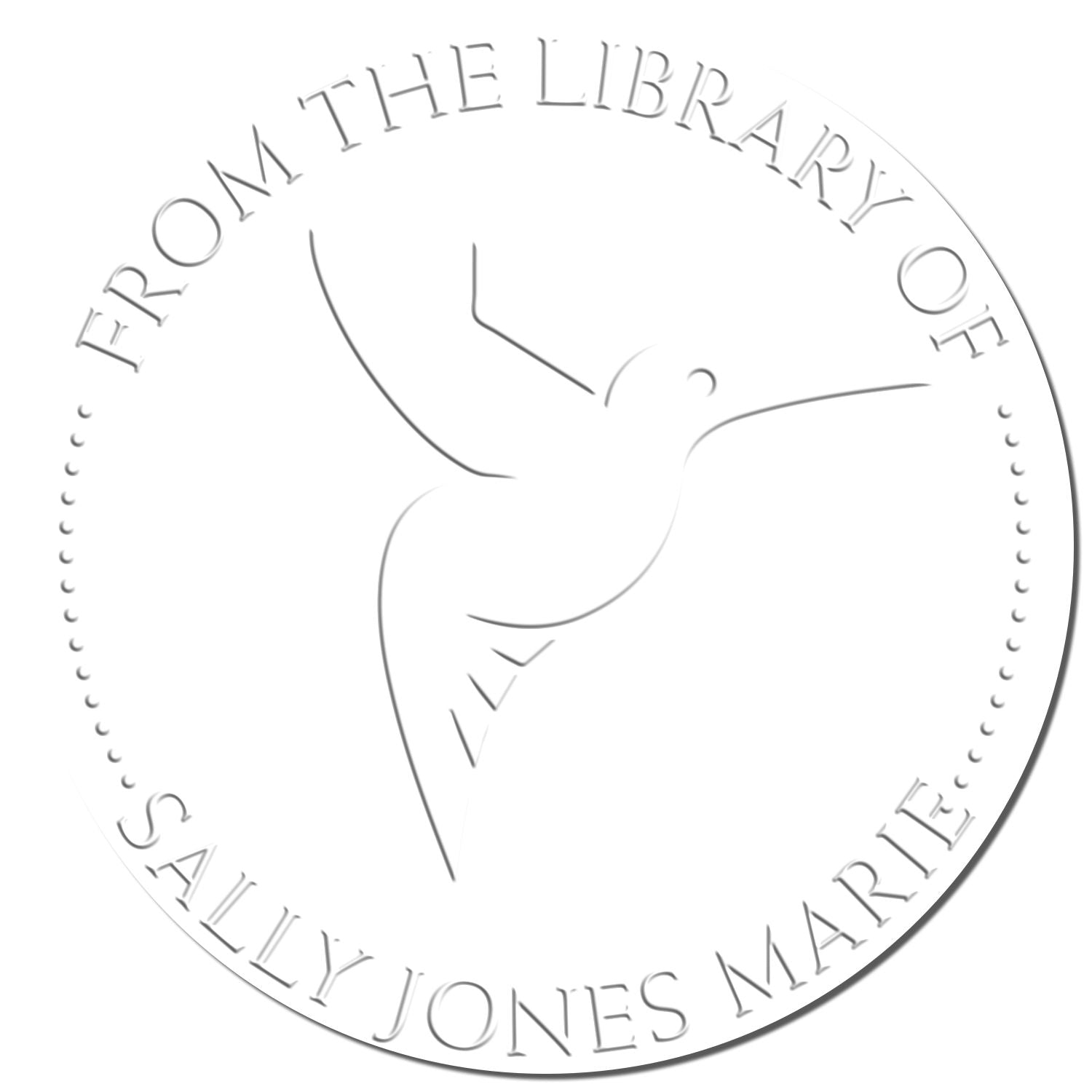 Graceful Hummingbird Desk Customized Name For Library Embosser
