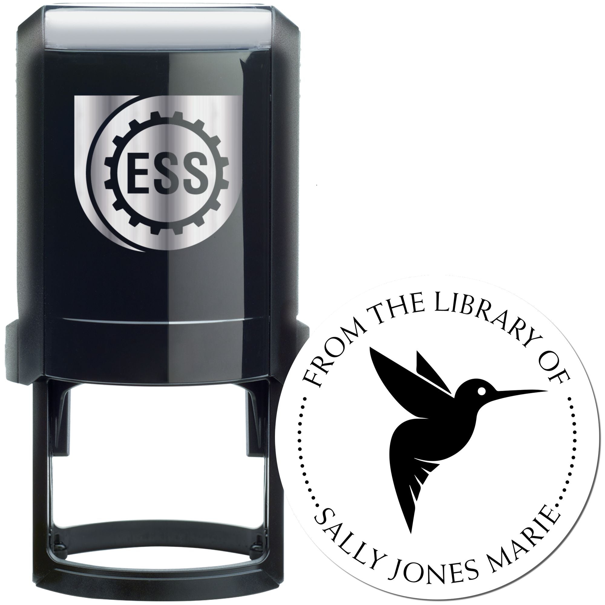 Graceful Hummingbird Self-Inking Custom Book Label Stamp