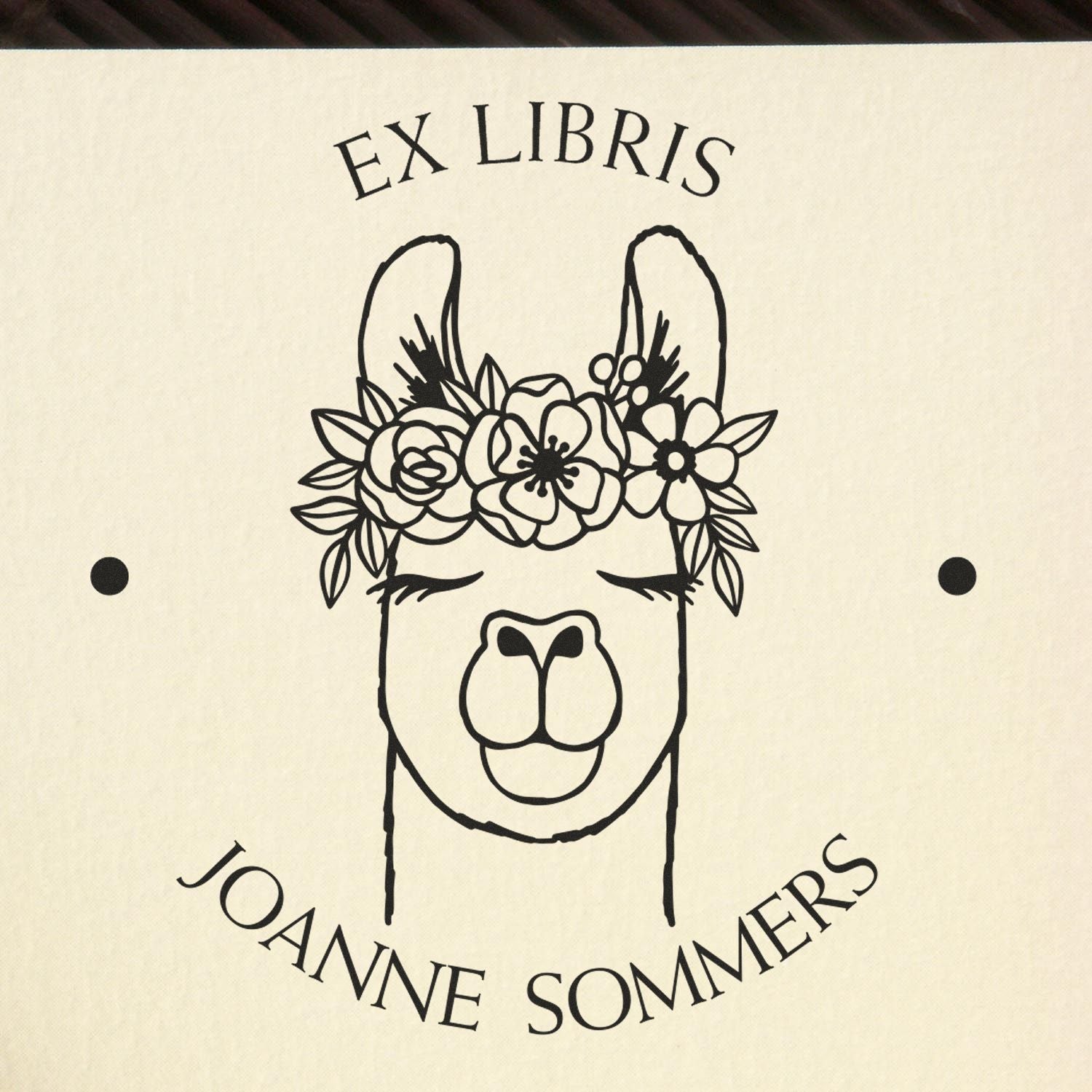 Wood Handle No Drama Lama Customizable Book Personalization Stamp