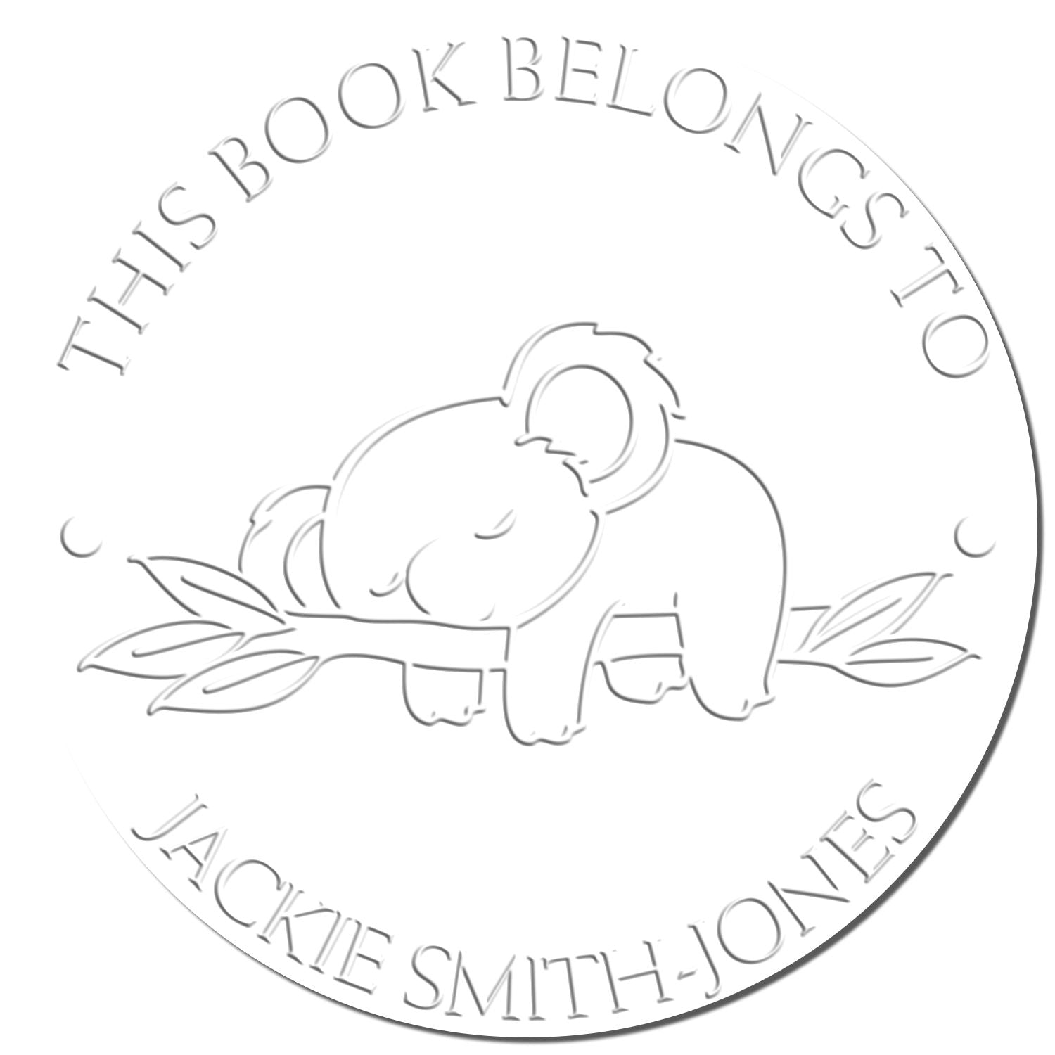 Sleepy Koala Desk Customized Name For Library Embossing Seal