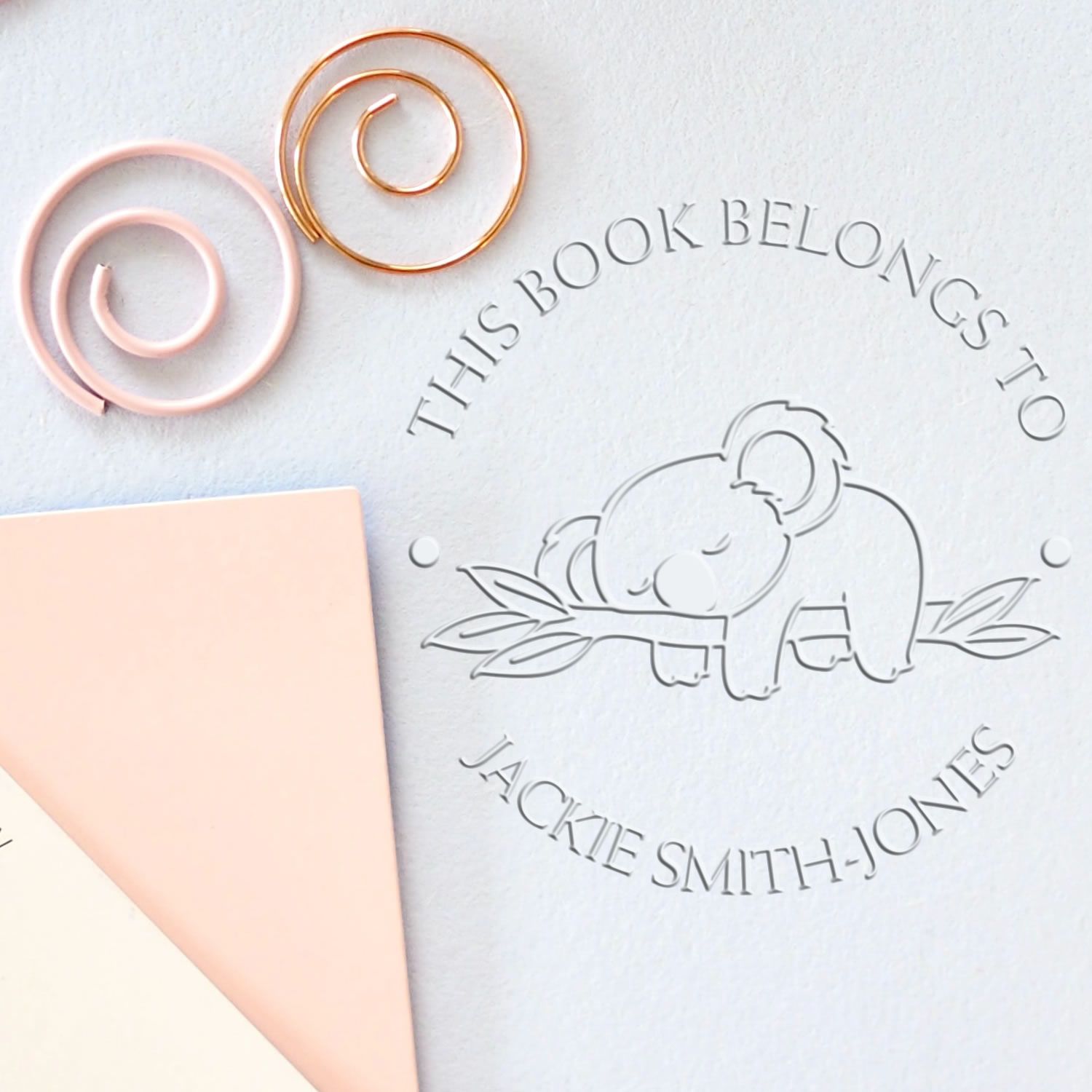 Soft Sleepy Koala Customized Book Seal