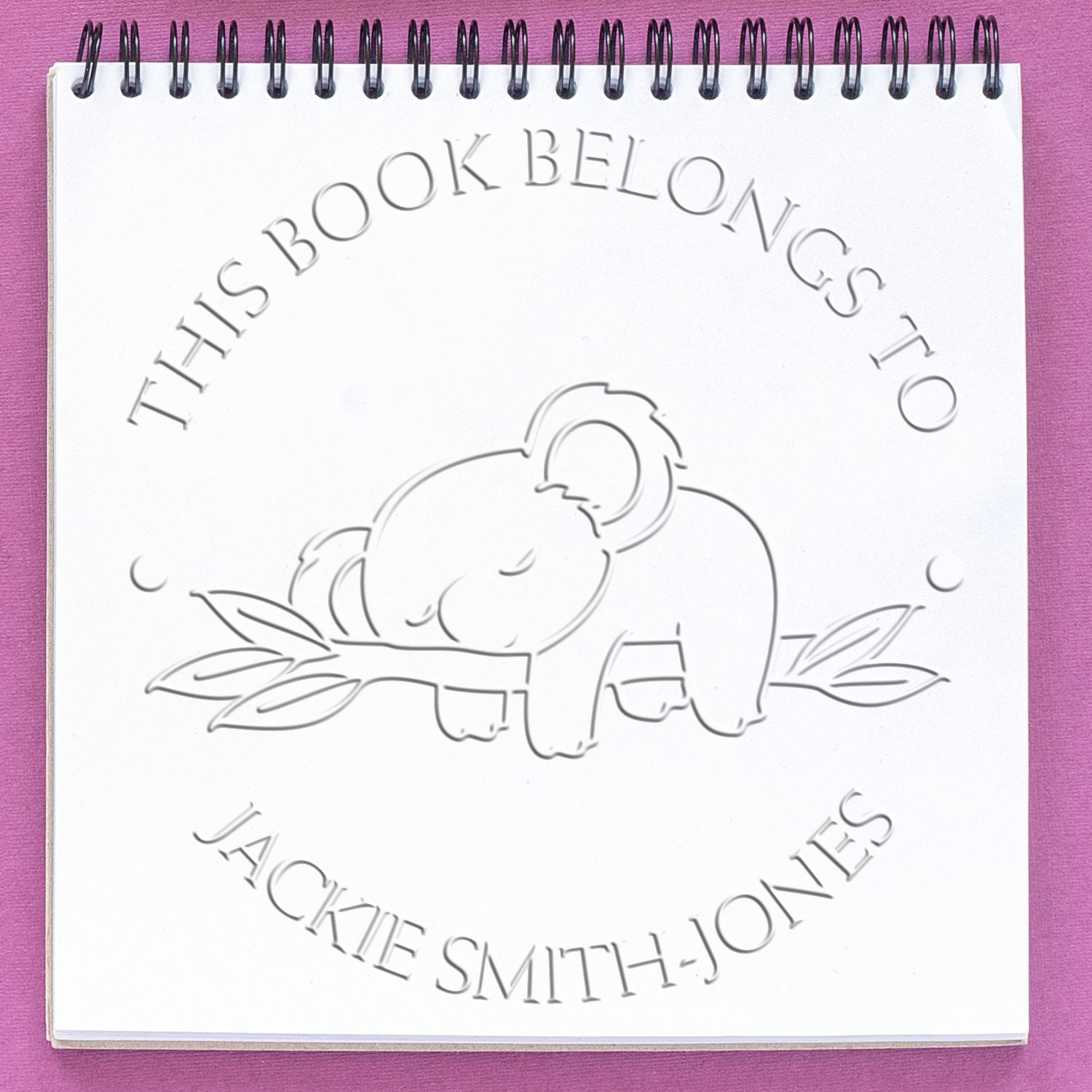 Sleepy Koala Desk Customized Name For Library Embossing Seal