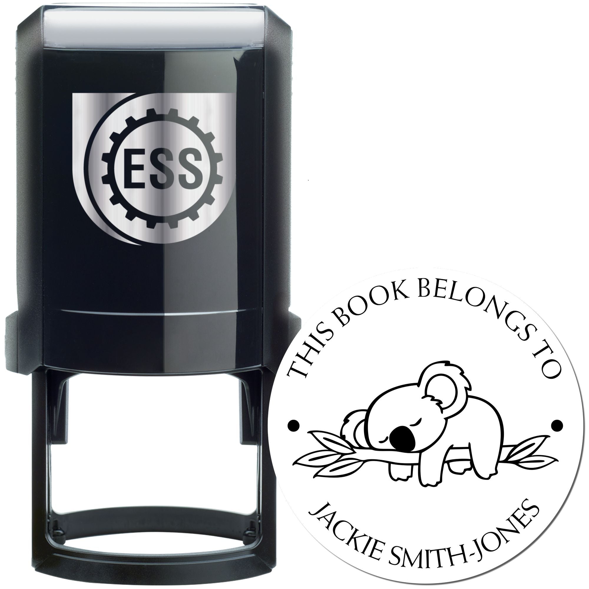 Sleepy Koala Self-Inking Custom Book Return Stamp