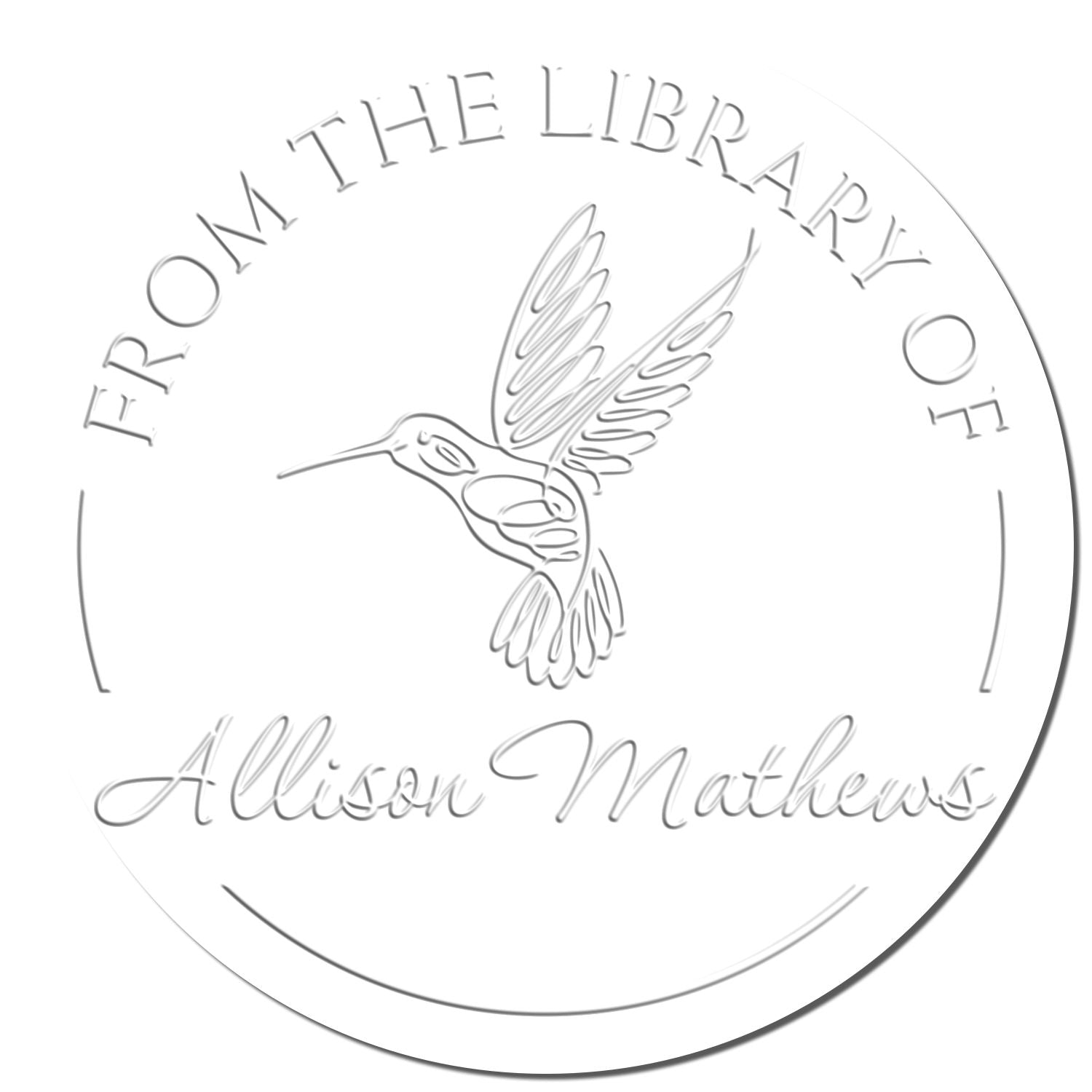 Soft Majestic Hummingbird Customized Book Embossing Seal - Engineer Seal Stamps