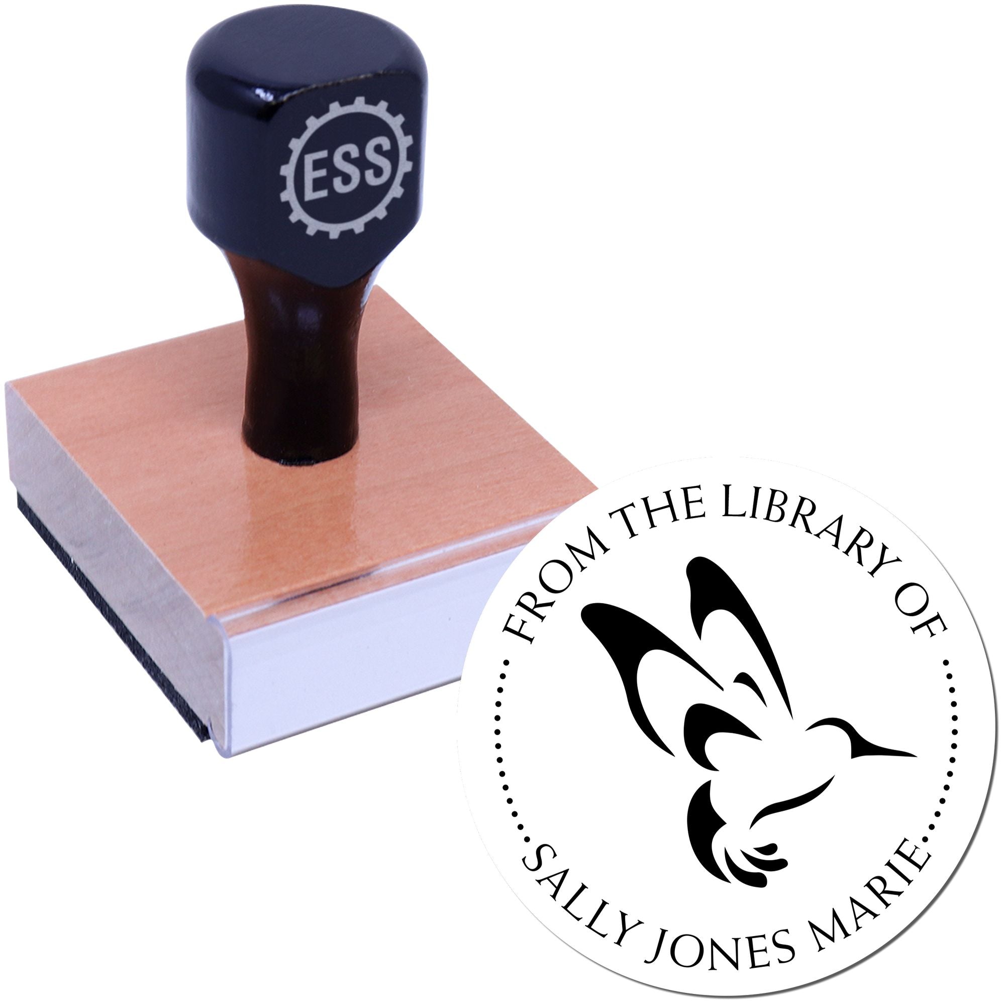 Wood Handle Agile Hummingbird Customizable Bookplate Design Stamp