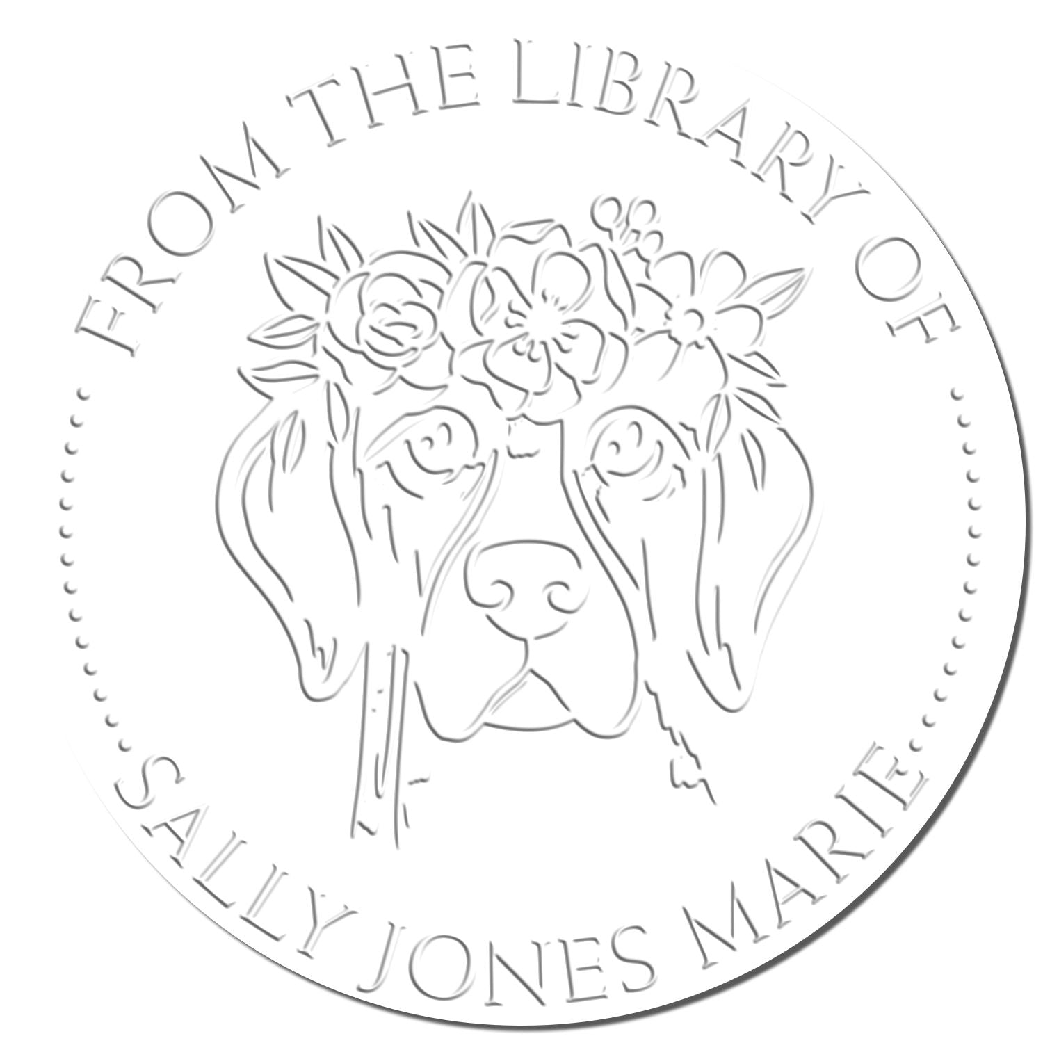 Divine Dog Handheld Custom From The Private Library Of Embossing Seal