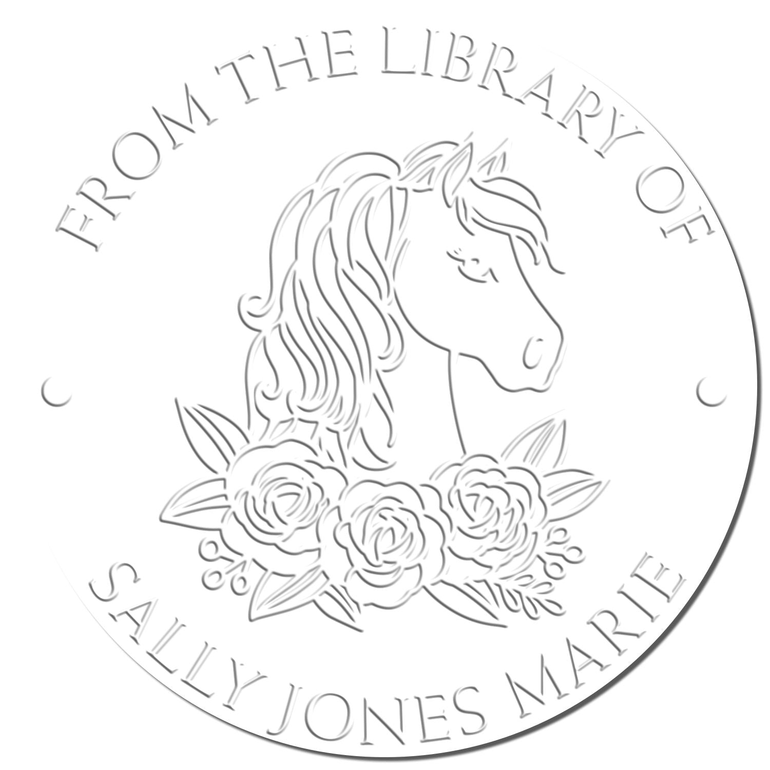 Beautiful Pony Handheld Custom Book Plate Embossing Seal