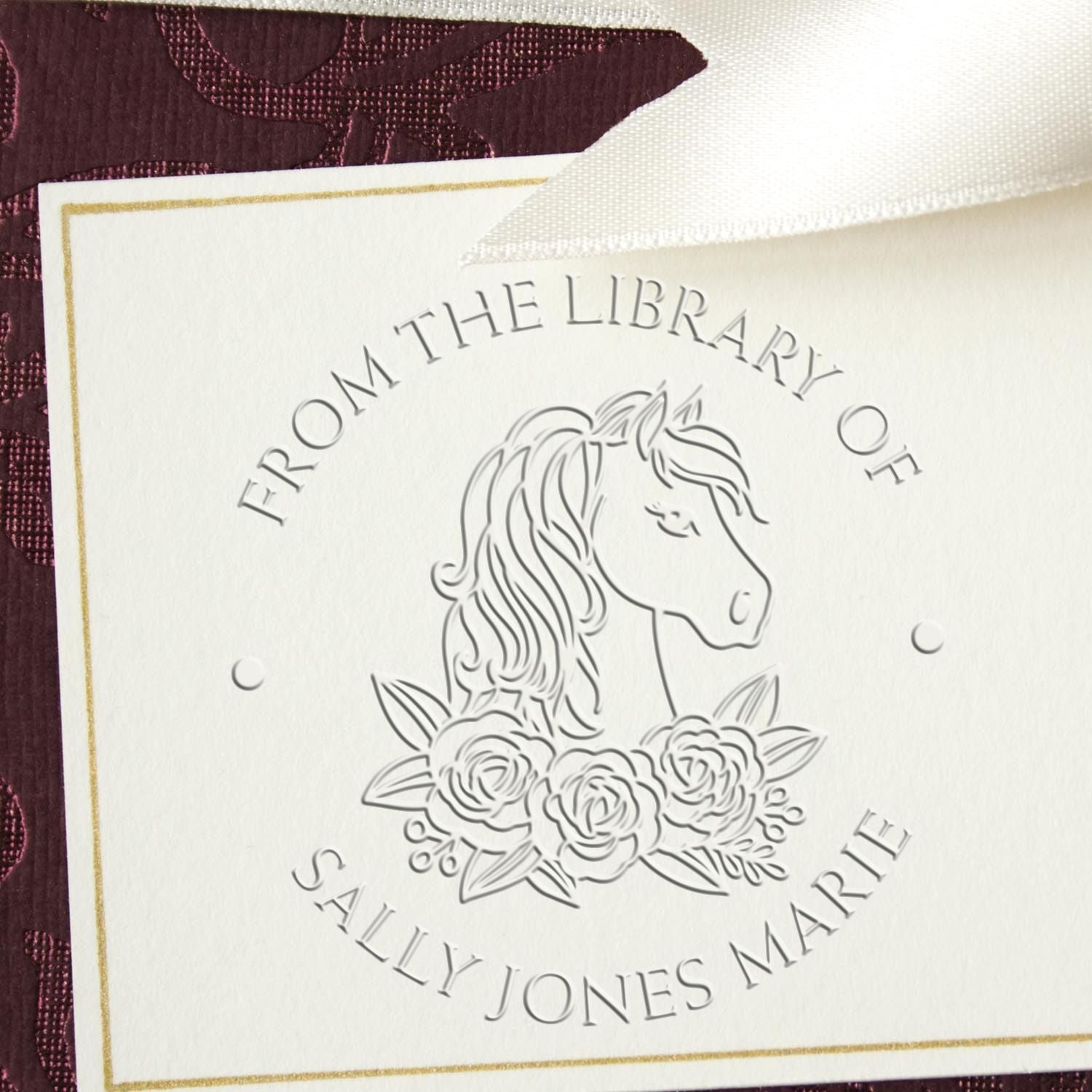 Beautiful Pony Handheld Custom Book Plate Embossing Seal