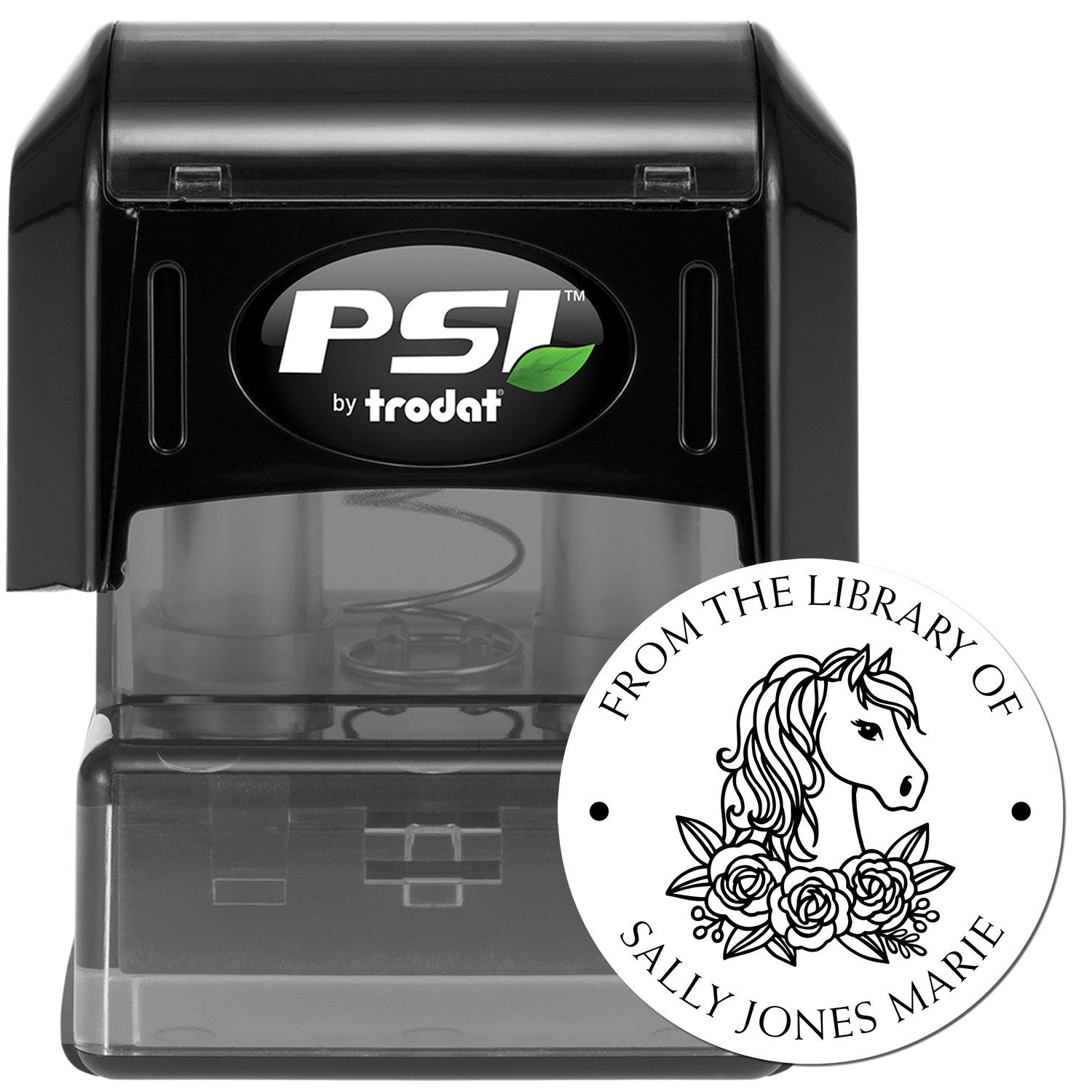 Beautiful Pony Pre-Inked Customized Bookplate Stamp - Engineer Seal Stamps