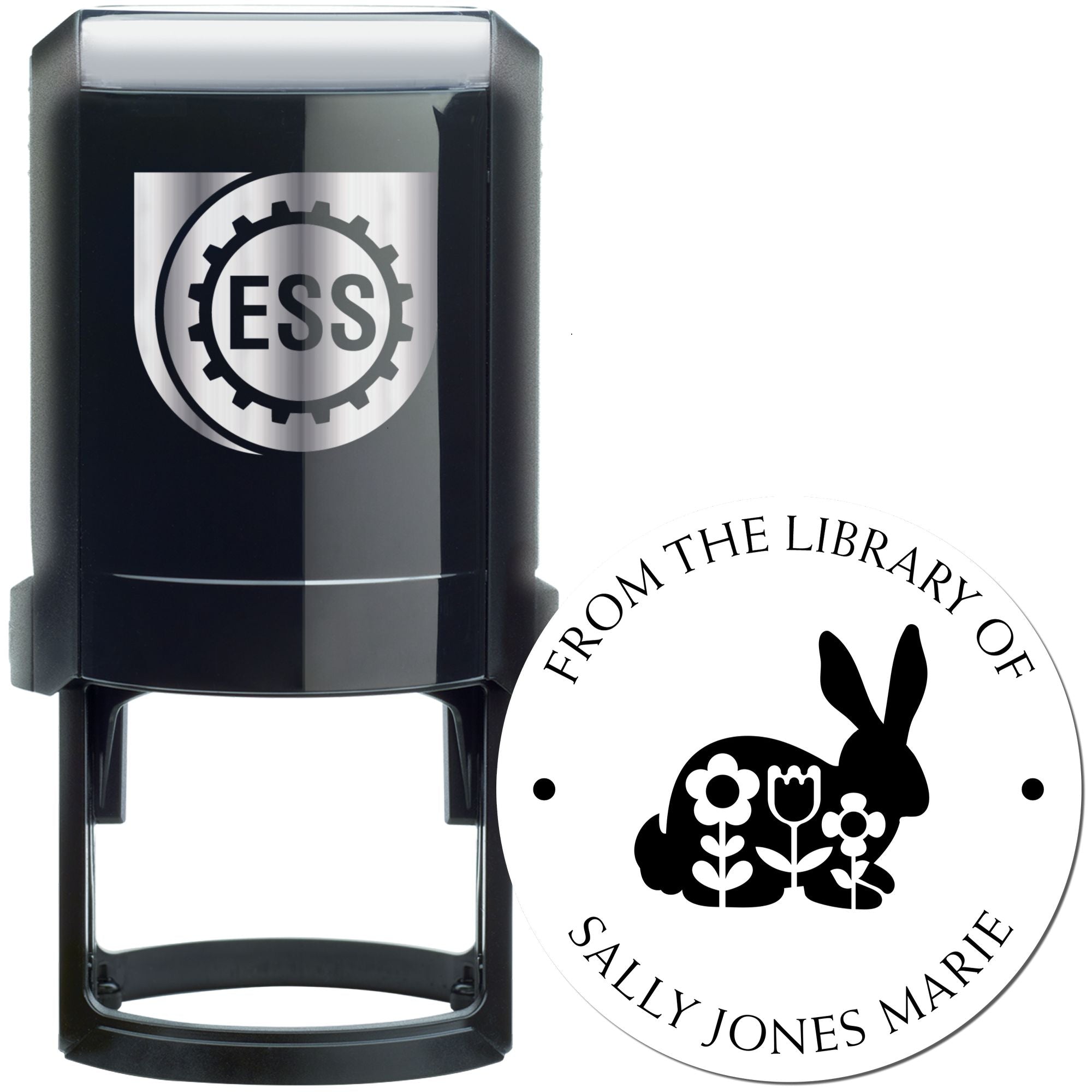 Timid Bunny Self-Inking Custom Book Branding Stamp