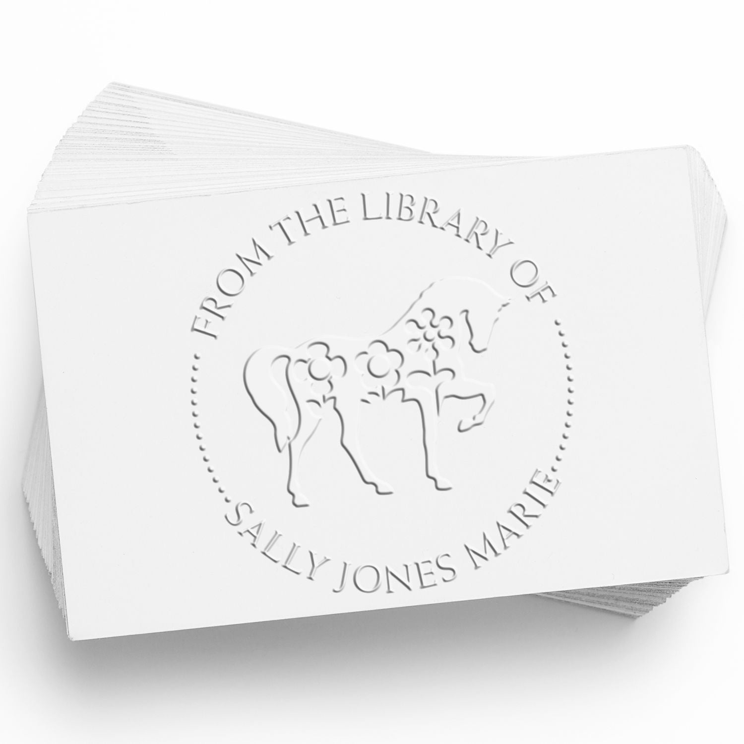 Powerful Pony Hybrid Personalized Book Identification Embossing Seal - Engineer Seal Stamps
