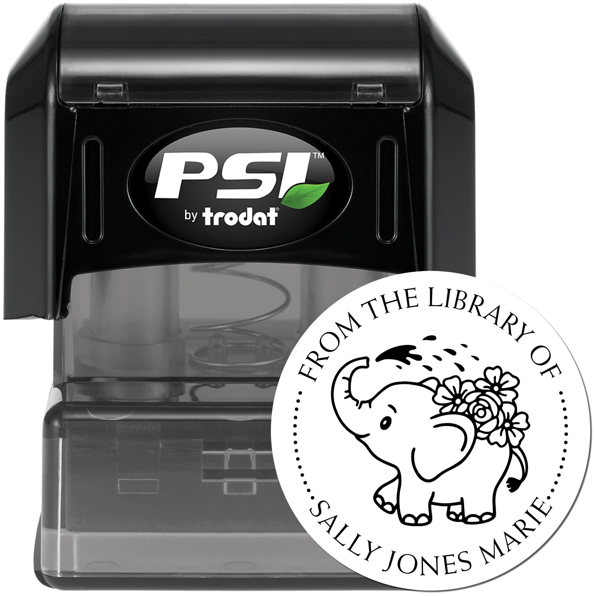 PSI Pre-Inked Elegant Elephant Custom Made Read It Love It Return It Stamp - Engineer Seal Stamps